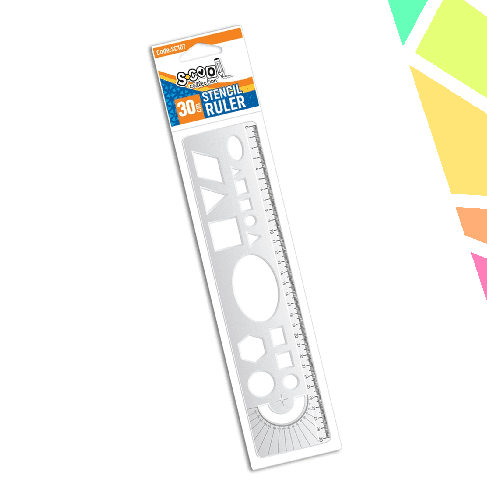 1IAZv0q.png Liniar cu sabloane geometrice, 30 cm - S-COOL - imagine 1