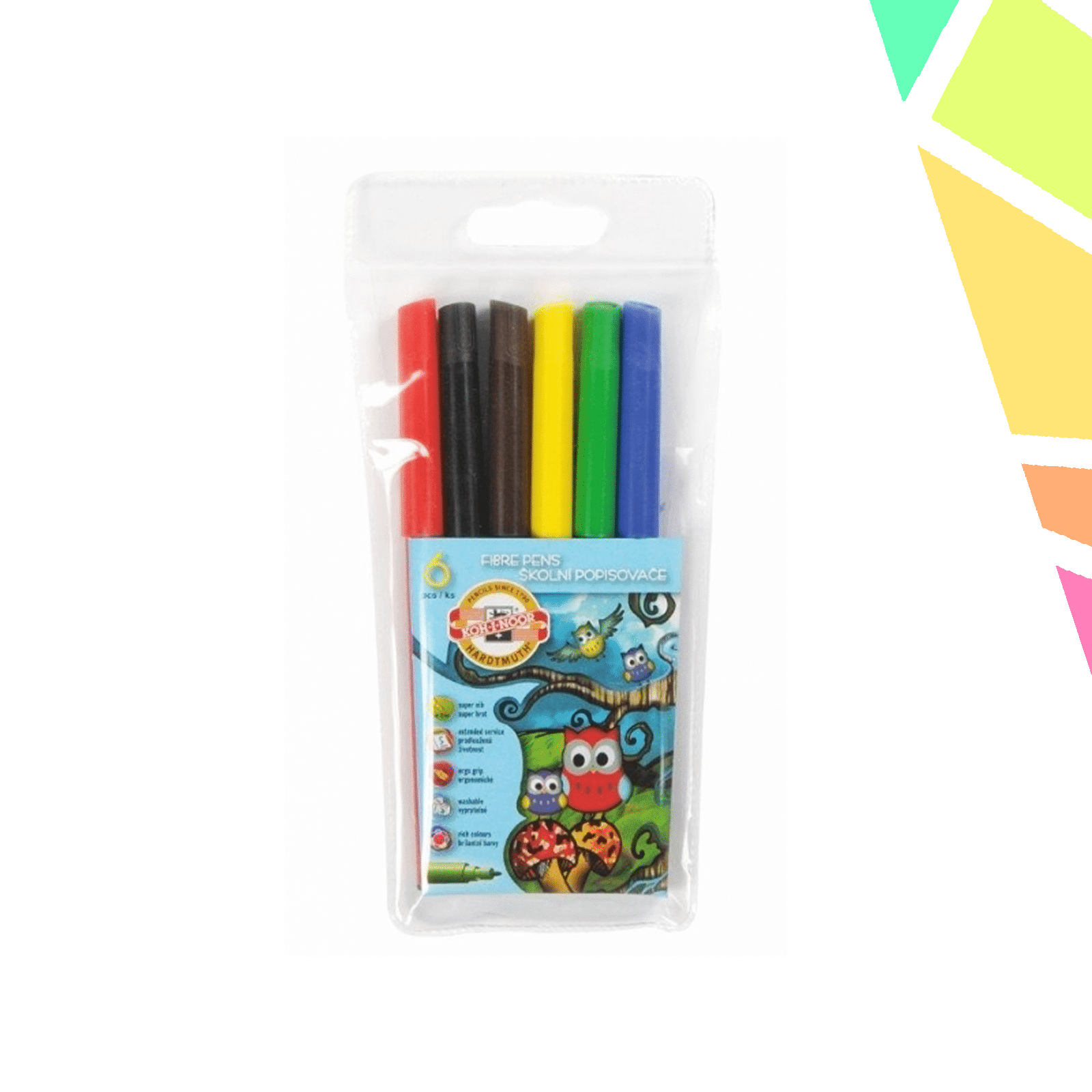 1YAEcjs.png Carioca 6 culori Owls - Koh-I-Noor - imagine 1