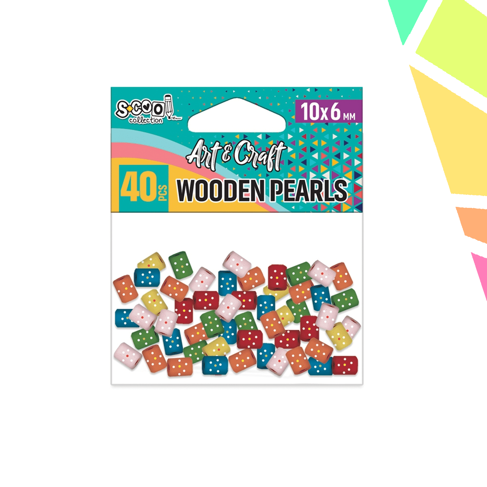 1lpitiq.png Accesorii craft, margele lemn, 10x6 mm, 40 buc/set - S-COOL - imagine 1