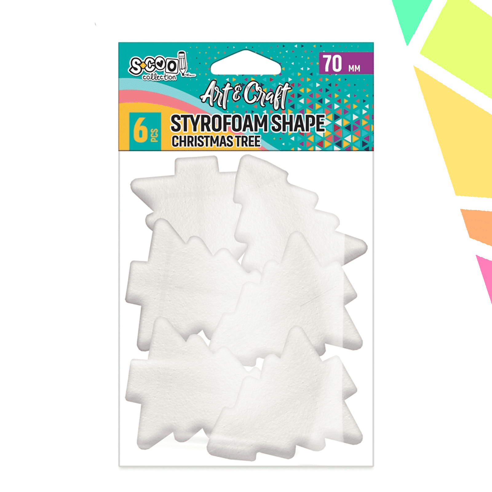 4Fp6EId.png Accesorii Craft, Brazi Craciun Polistiren, 70 Mm, 6 Buc/Set - S-COOL - imagine 1