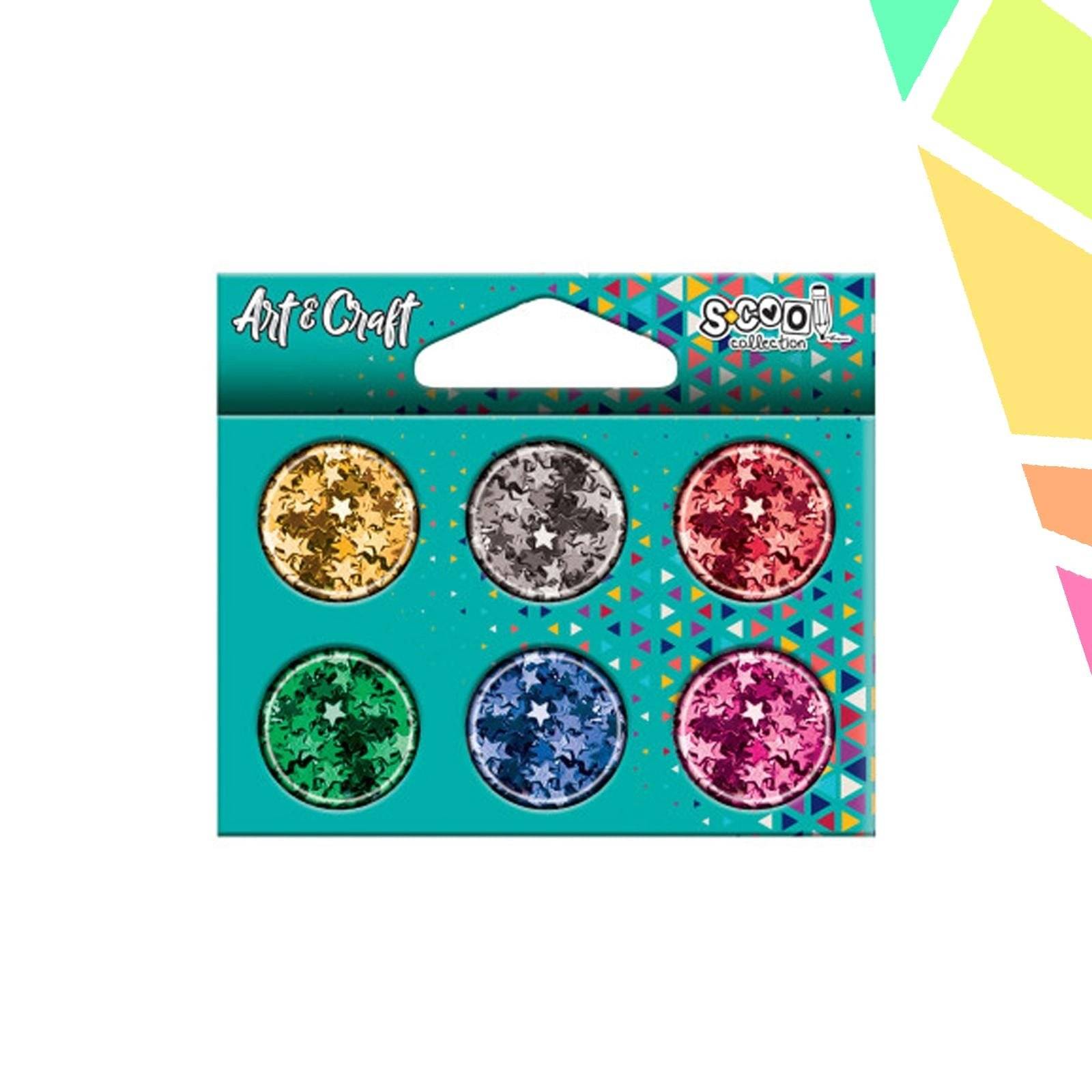 Accesorii craft, confetti mix 6x1.50 gr - S-COOL - imagine 1