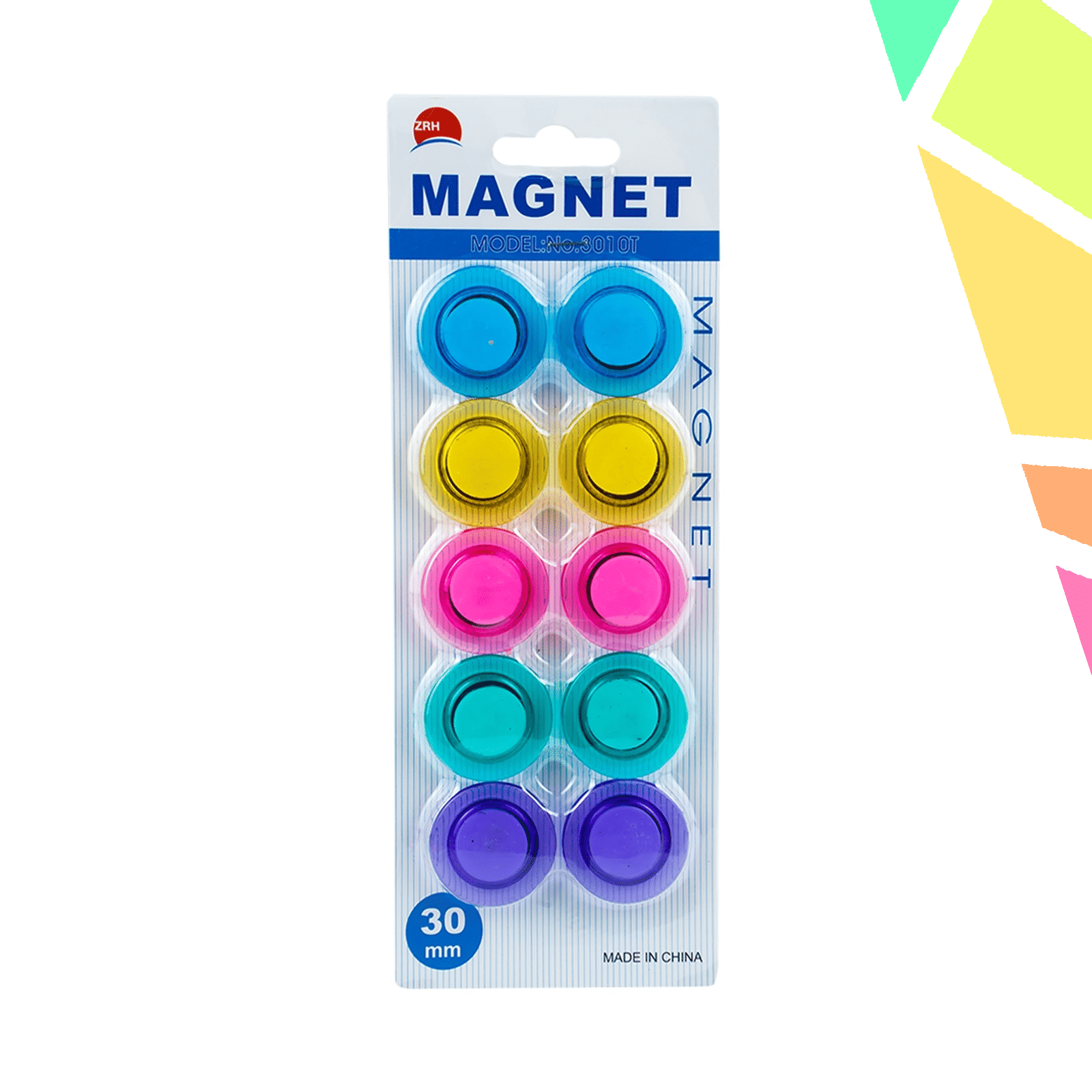 Magneti Color, Rotunzi, 30mm, 10 Buc/Set - imagine 1