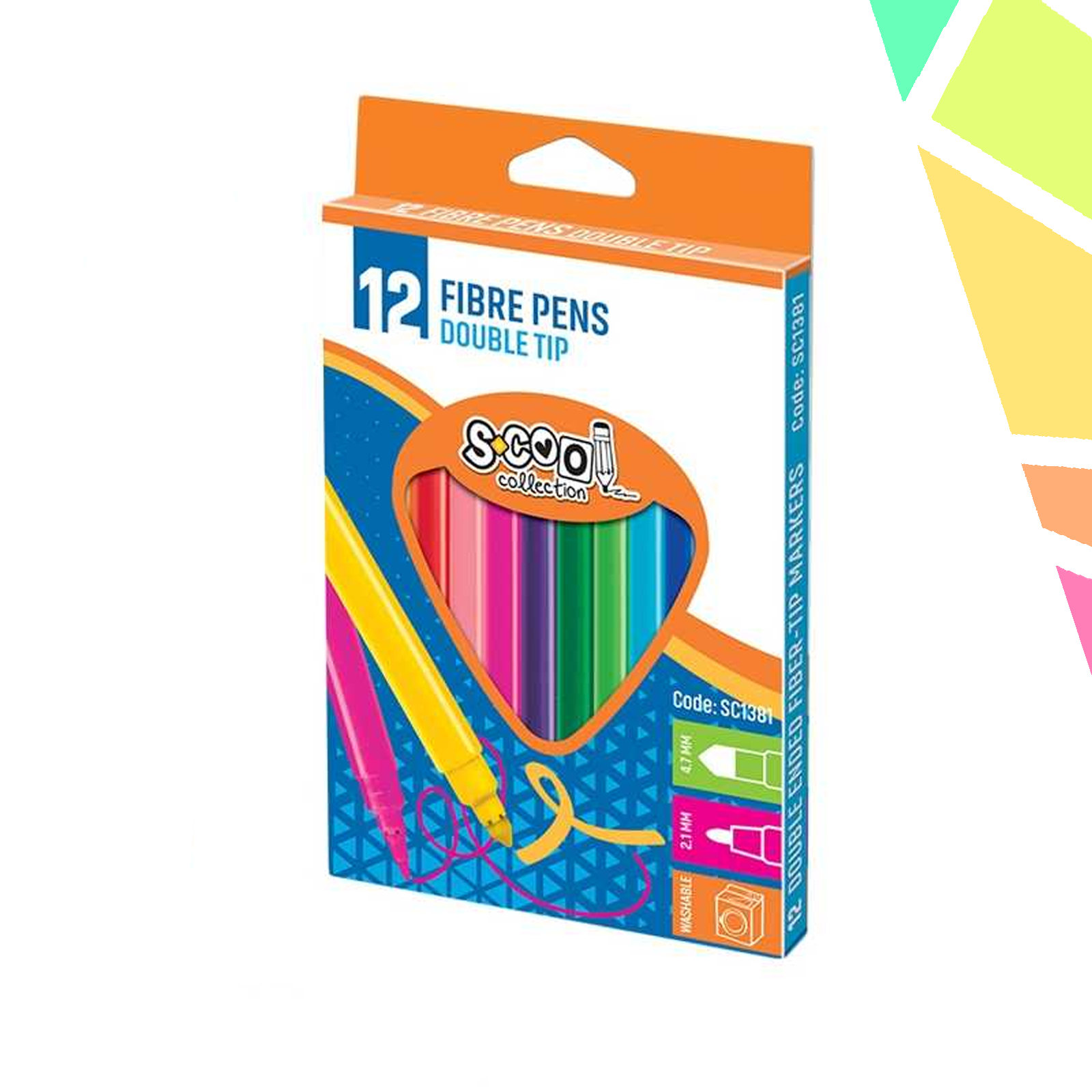 Carioca dubla, 12 culori/set - S-COOL - imagine 1