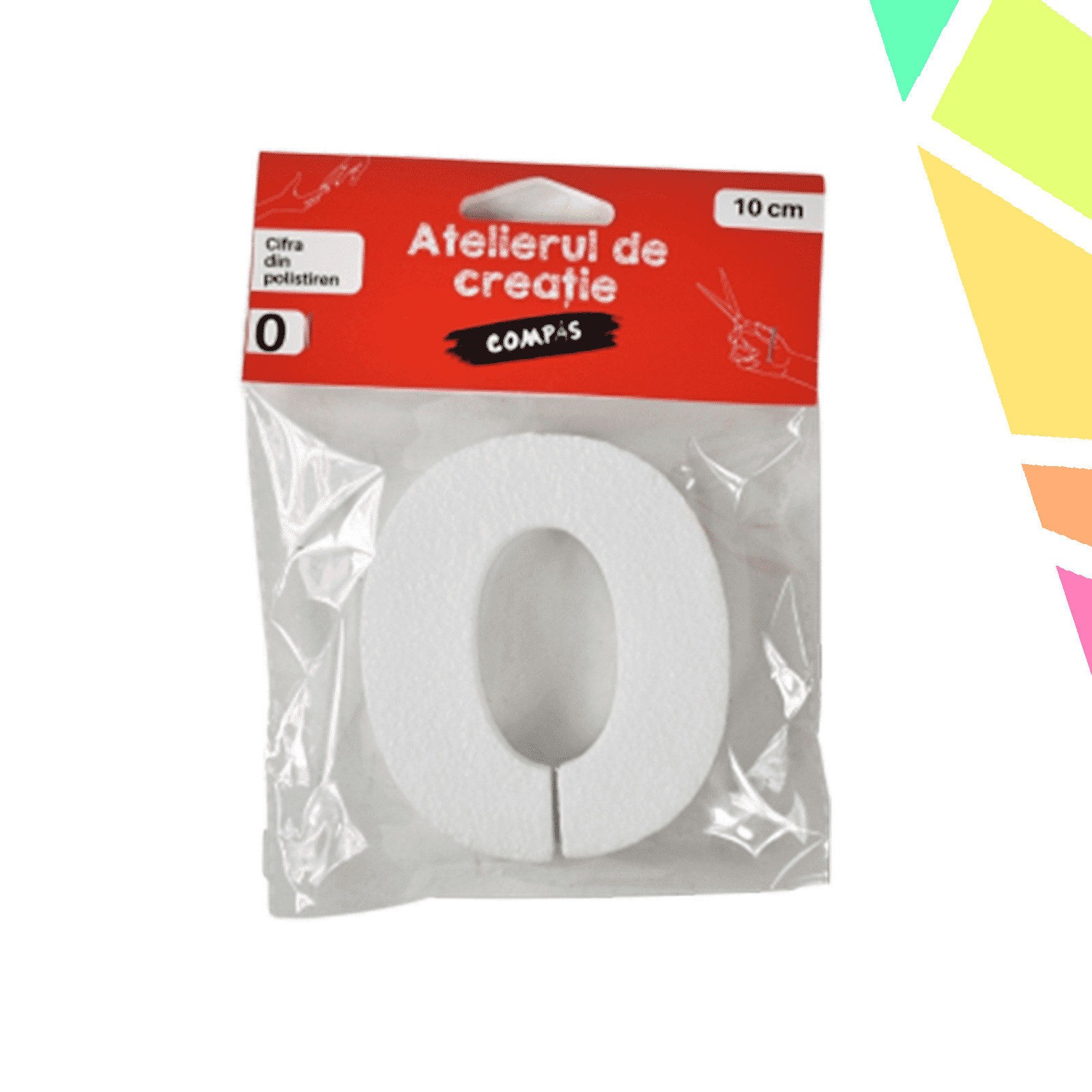 Accesorii craft, litera O polistiren, 10 cm - COMPAS - imagine 1