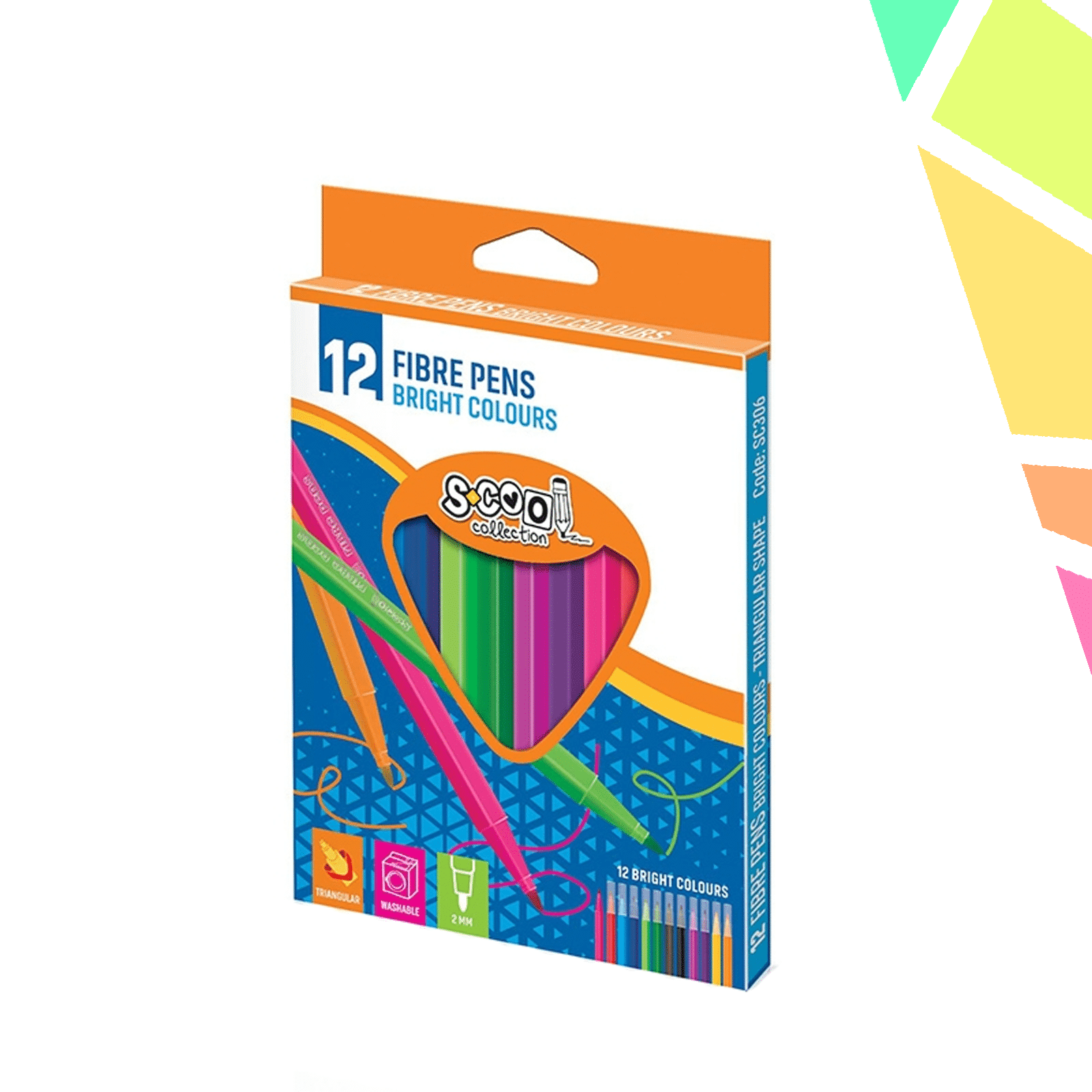 IkeQ5mx.png Carioca triunghiulara, 12 culori/cutie - S-COOL - imagine 1