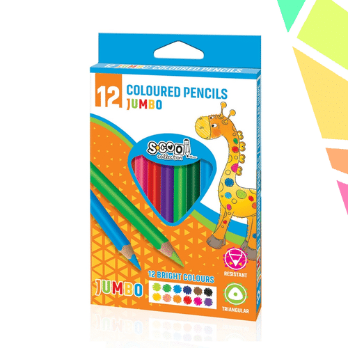 Creioane color, jumbo, 12 culori/set - S-COOL - imagine 1