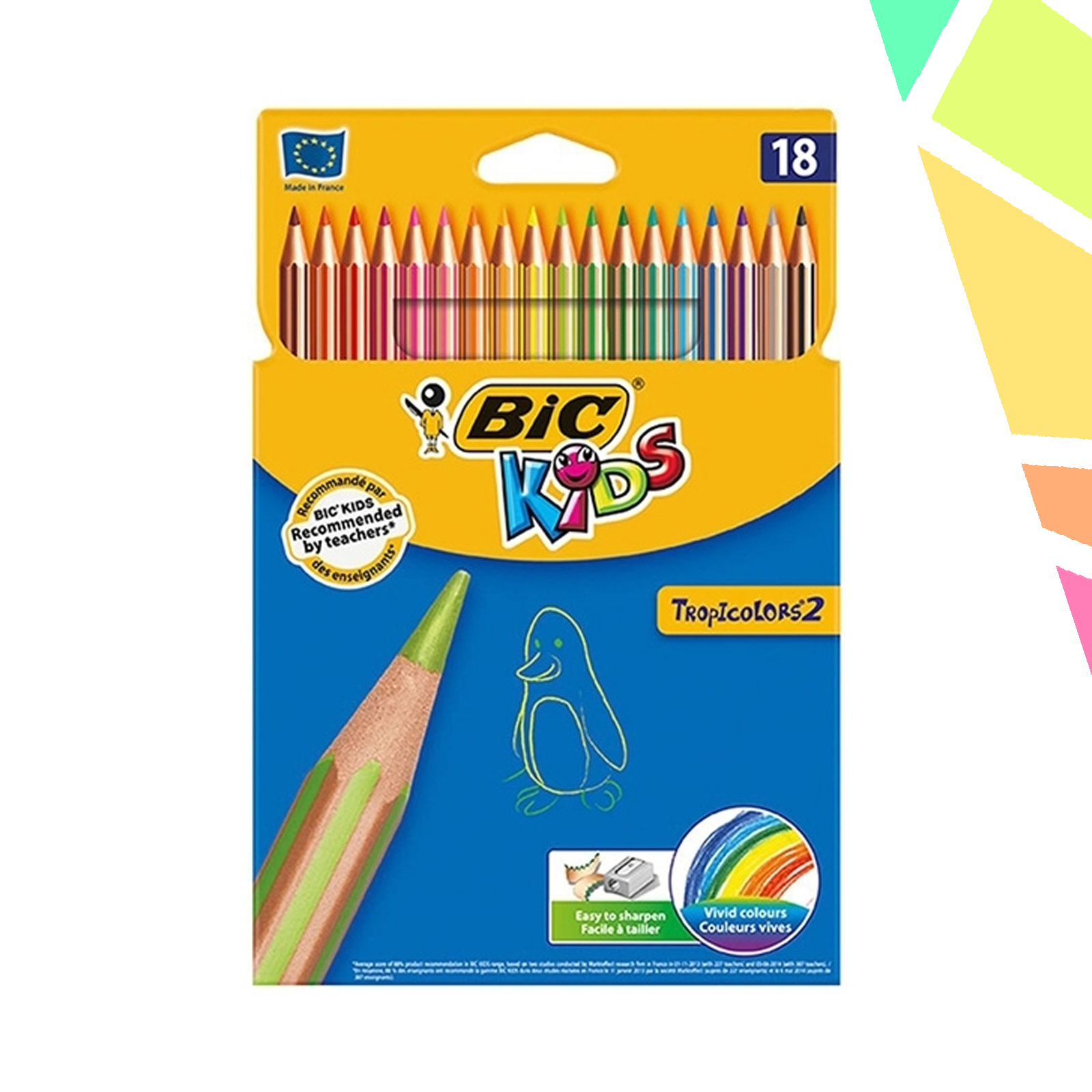 Creioane colorate Tropicolors set 18 - BIC - imagine 1