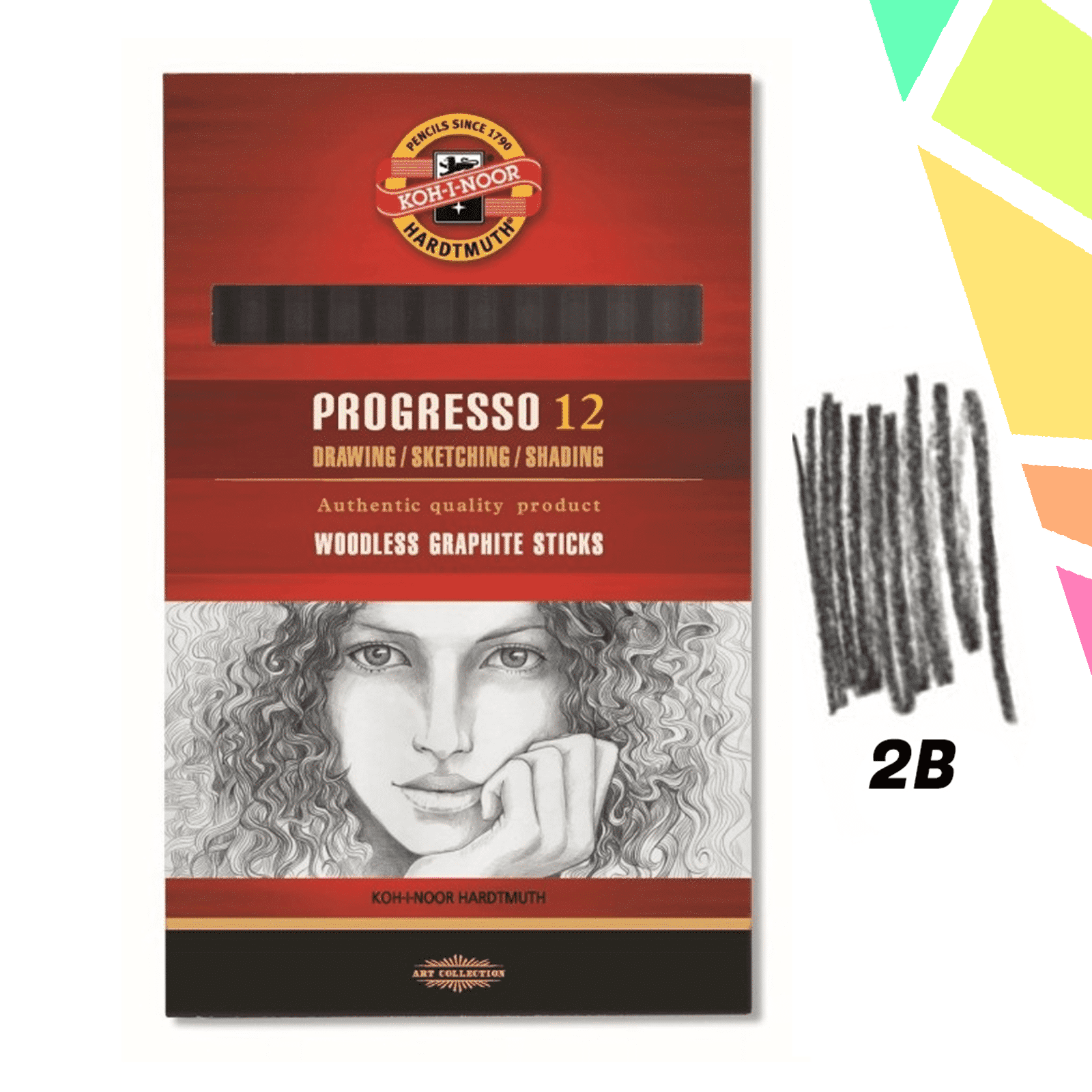 Creion Grafit fara lemn, Progresso, 2B - Koh-I-Noor - imagine 1