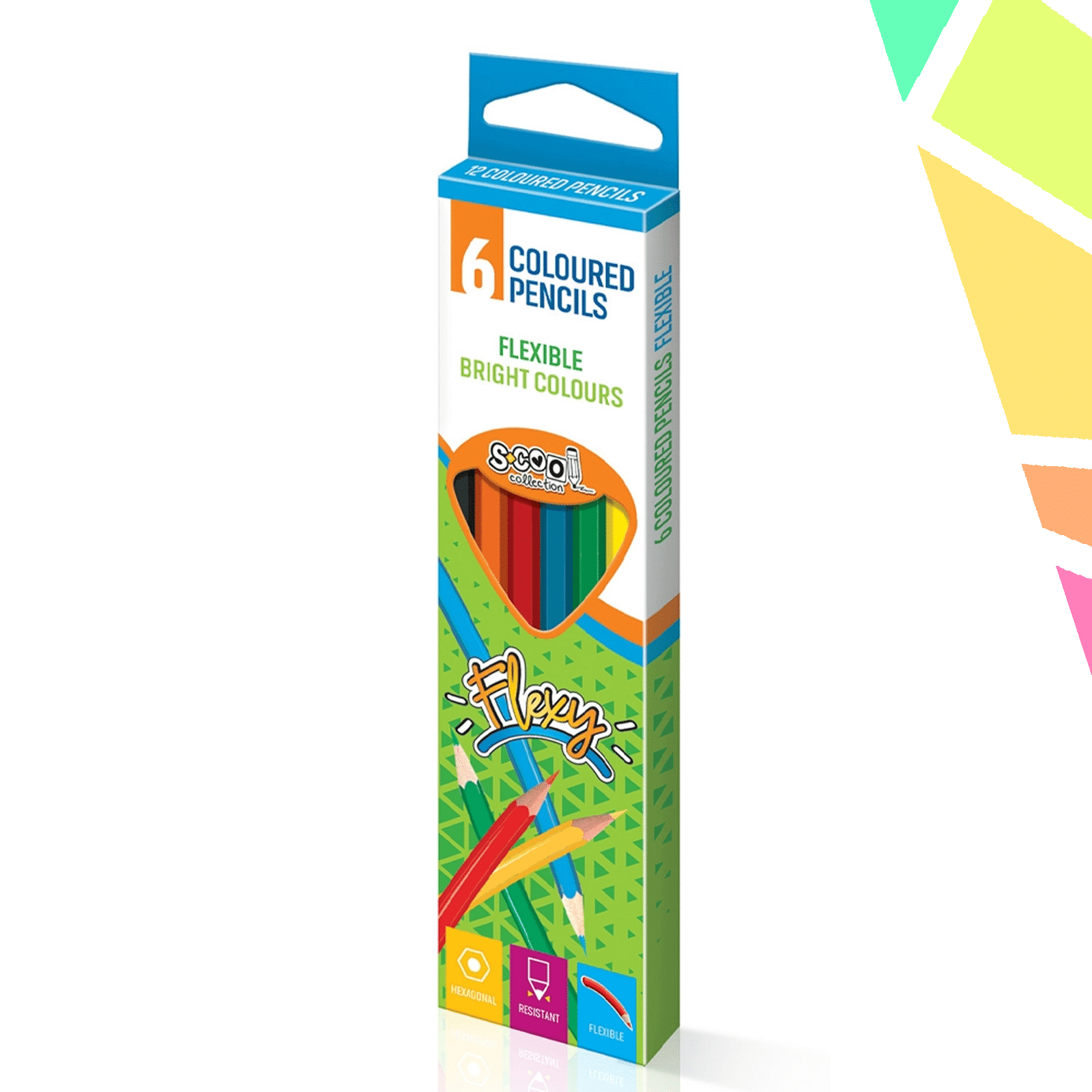 Creioane color, flexibile, 6 culori/set - S-COOL - imagine 1