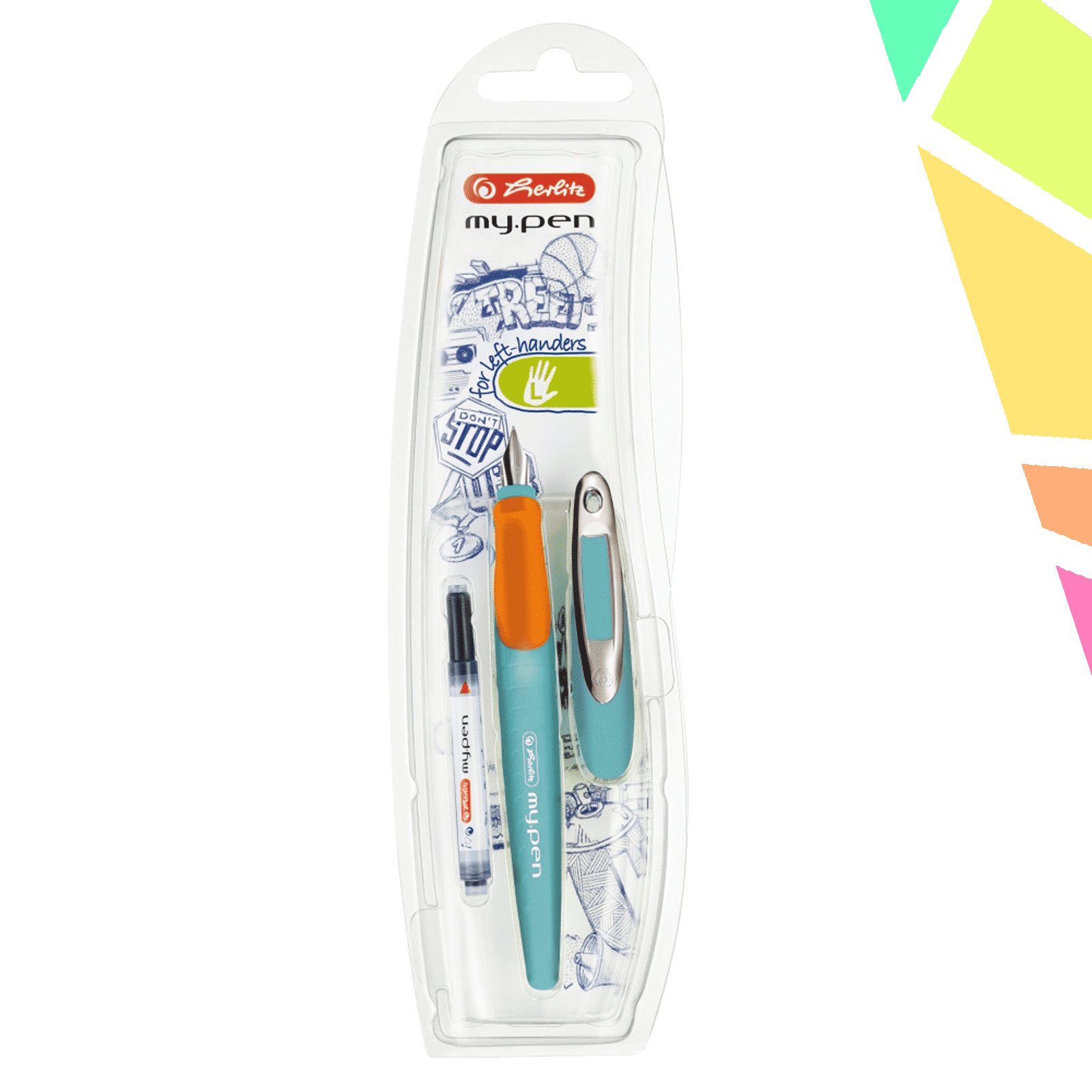 Stilou My.Pen penita M turcoaz/orange - blister - imagine 1