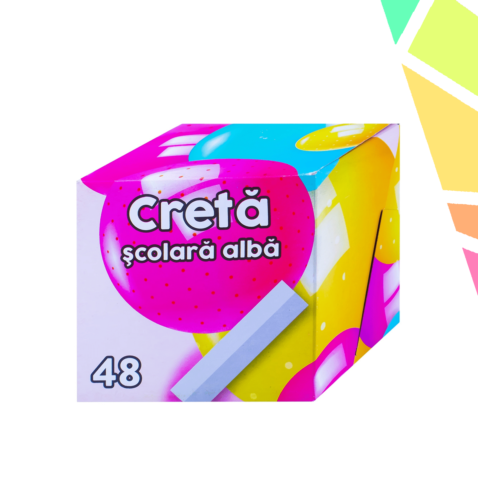 Creta scolara alba, 48 buc/set - imagine 1