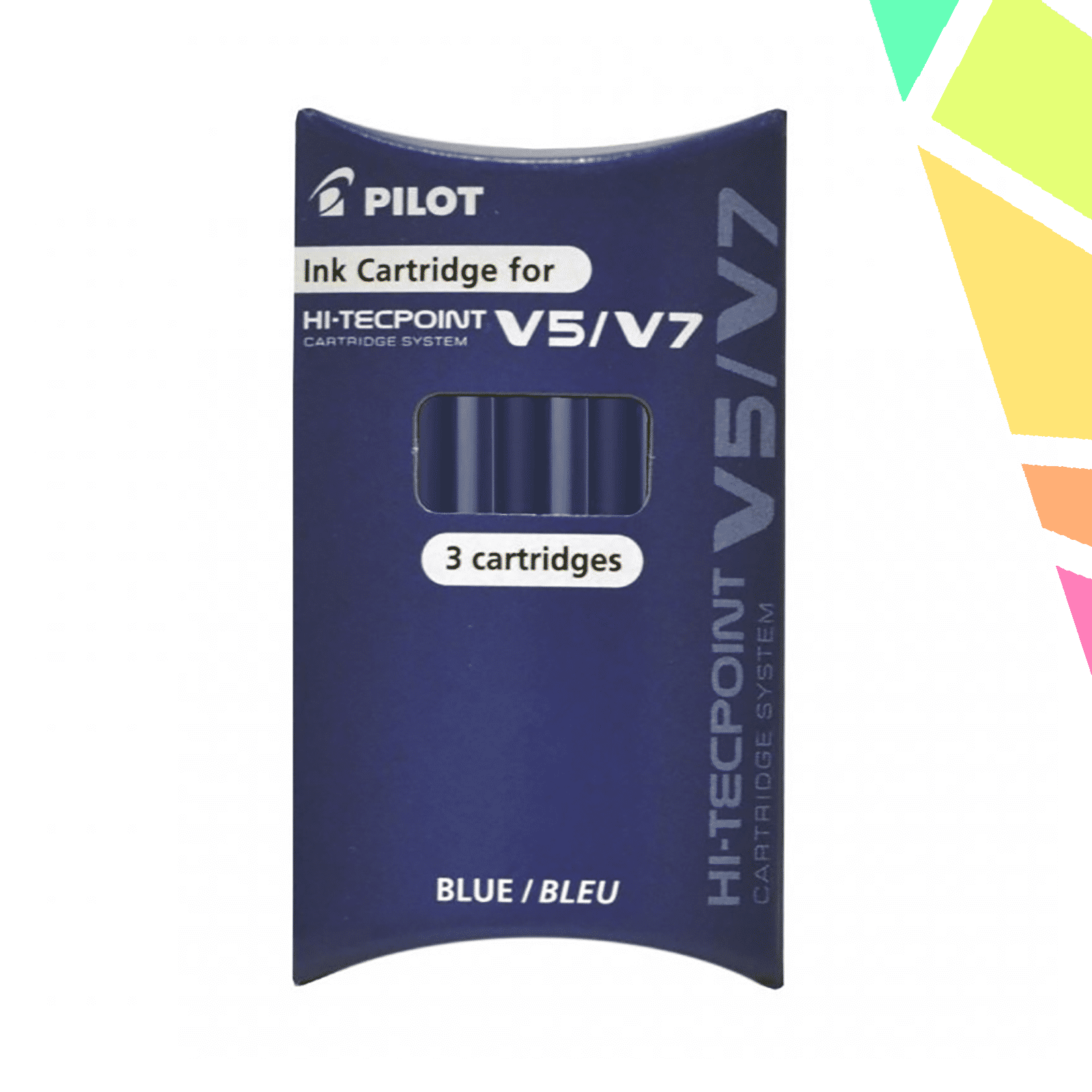 Rezerve roller V7 Hi-Tecpoint, 0.7mm, albastre, 3buc/set - PILOT - imagine 1