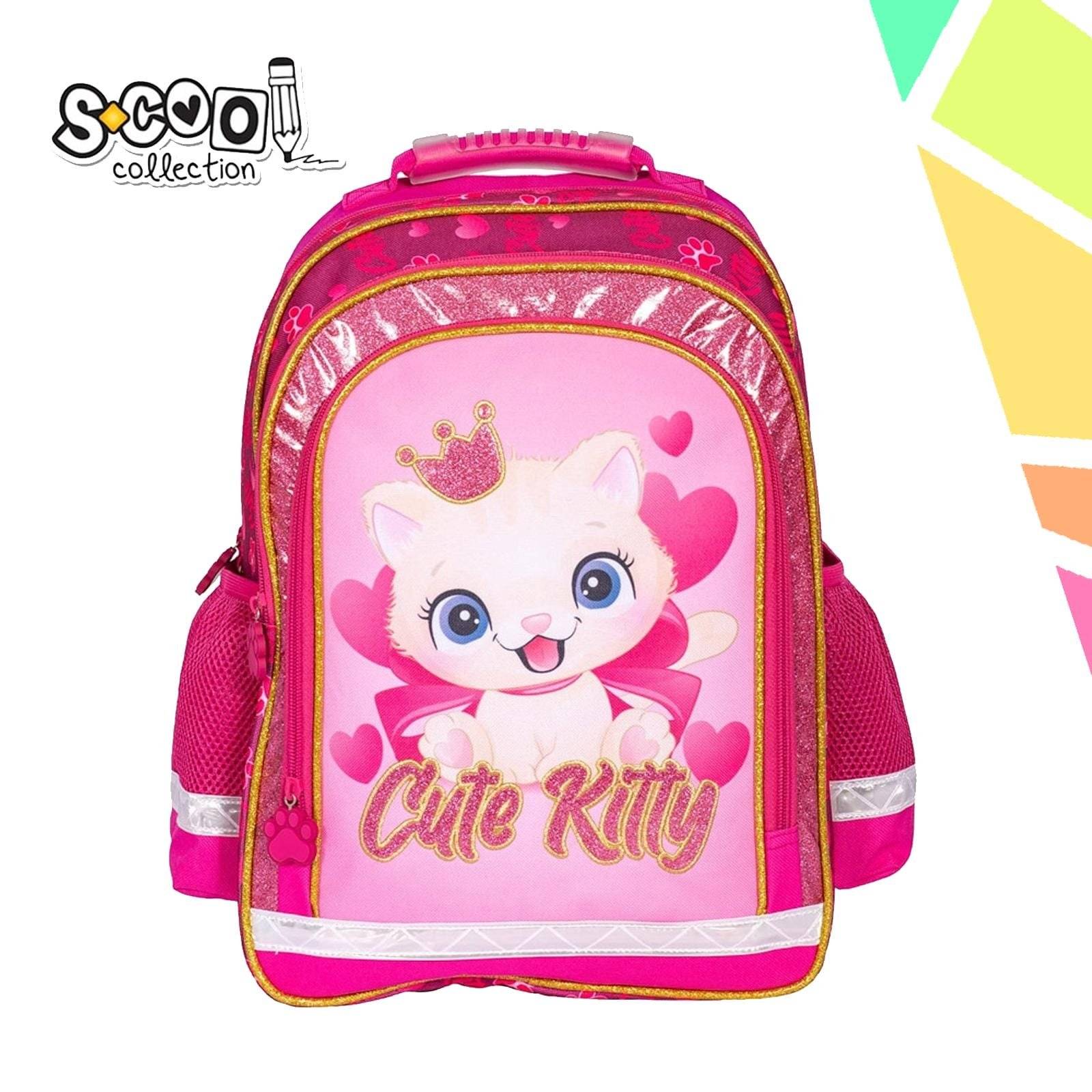 Ghiozdan ergonomic CUTE KITTY, 40.5x29x13.5 cm - S-COOL - imagine 1