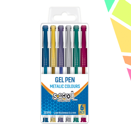 Pix cu gel, metalic, 6 buc/cutie - S-COOL - imagine 1