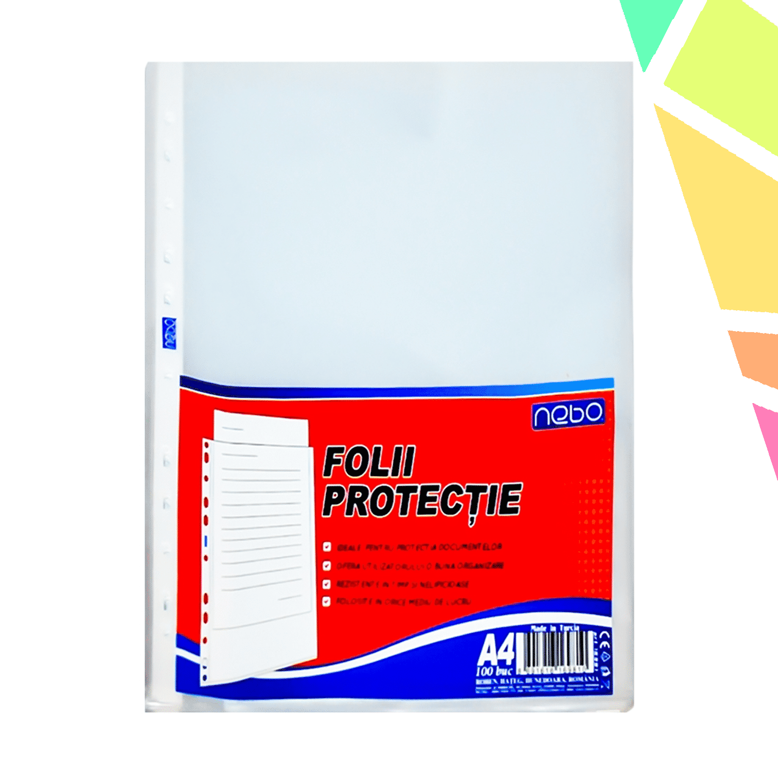 Folie protectie A4 set 100 - NEBO - imagine 1