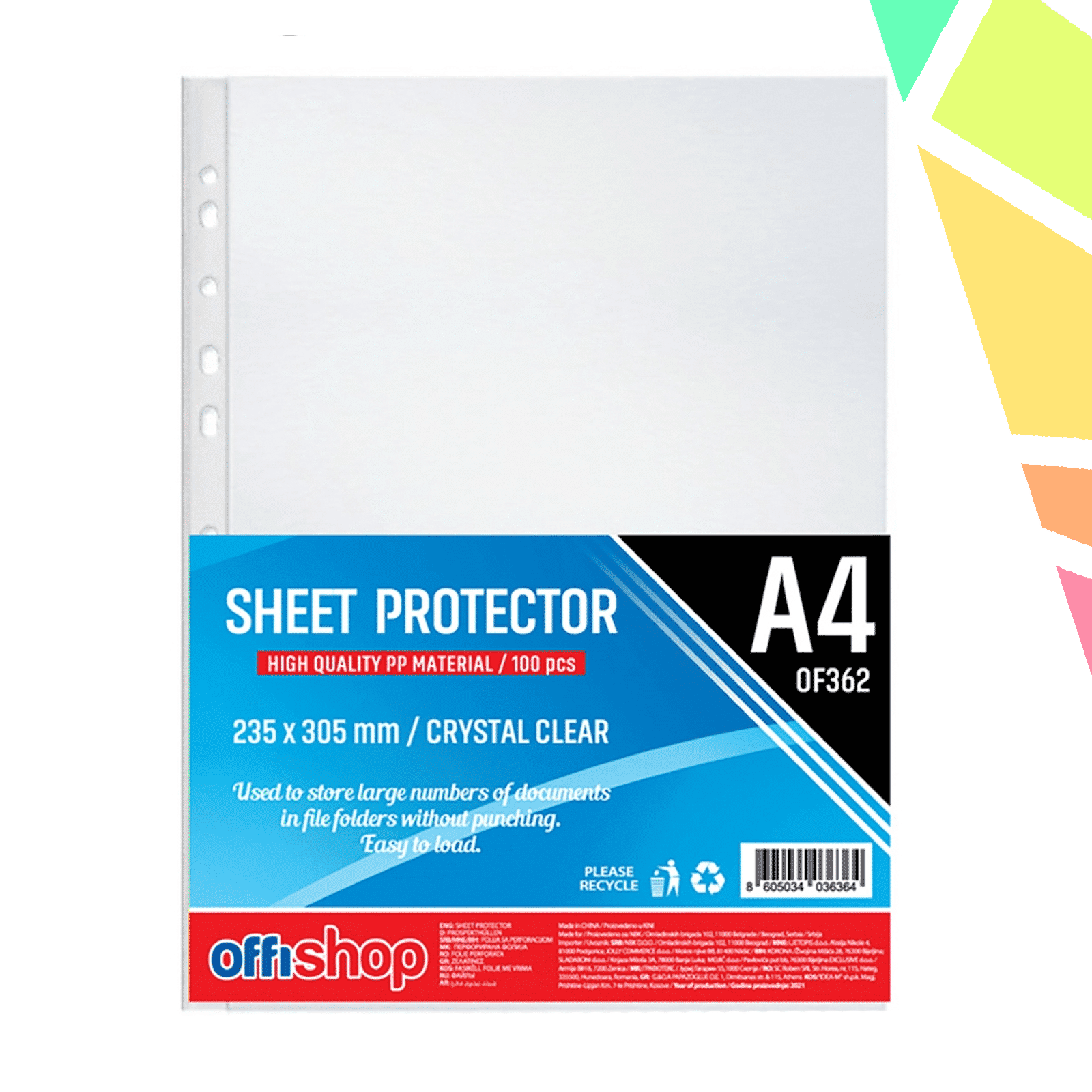 Folie protectie A4, Cristal, 40 MIC, 100 buc/set - OFFISHOP - imagine 1