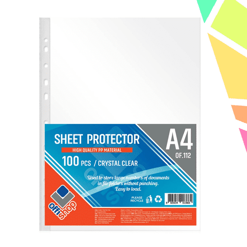 Folie protectie A4, Cristal, 100mic, 100 buc/set - OFFISHOP - imagine 1