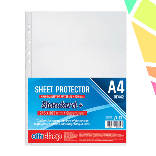 Folie protectie A4, Super Clear, 100 mic, 100 buc/set - OFFISHOP - imagine 1