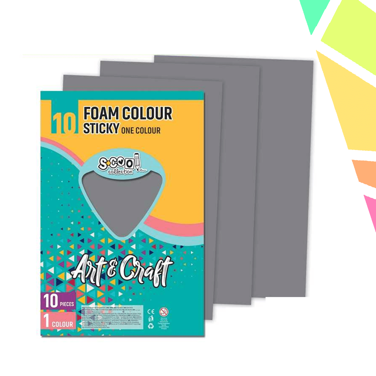 Hartie Buretata, Adeziva, Gri, 10 Buc/Set, 20x30 Cm - S-COOL - imagine 1