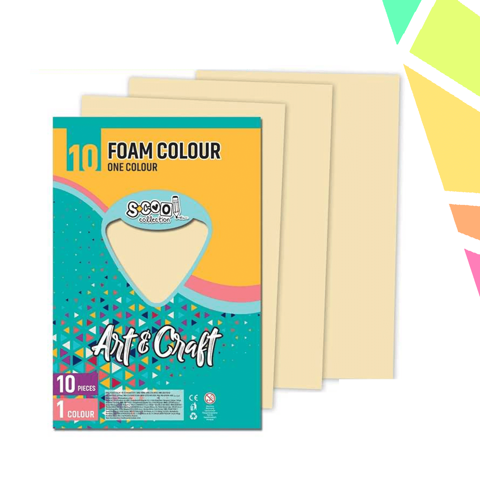 Hartie buretata, bej, 10buc/set, 20x30 cm - S-COOL - imagine 1