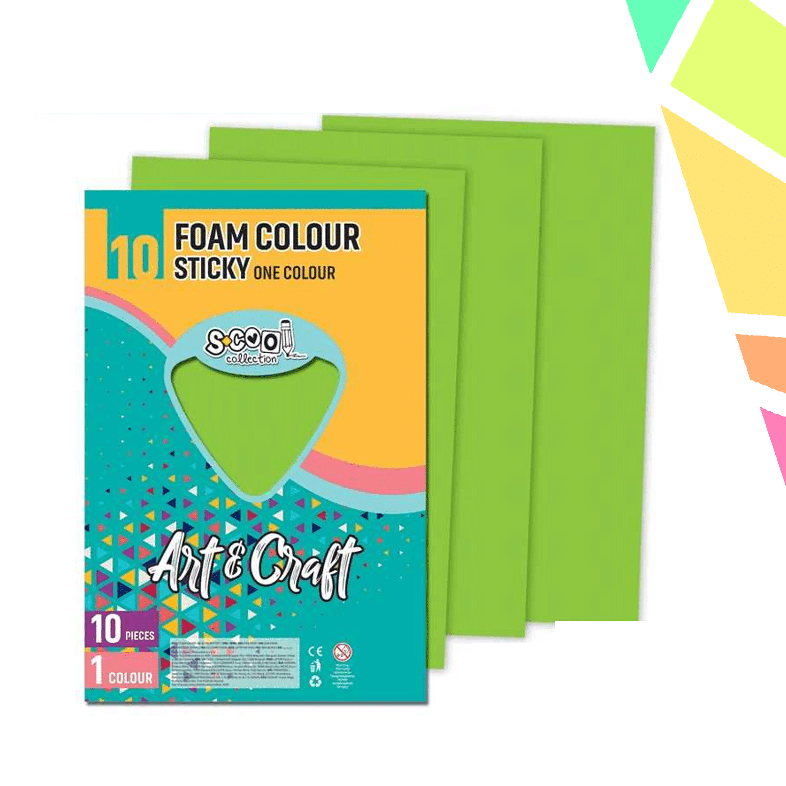 JscPDvt.png Hartie Buretata, Adeziva, Verde deschis, 10 Buc/Set, 20x30 Cm - S-COOL - imagine 1