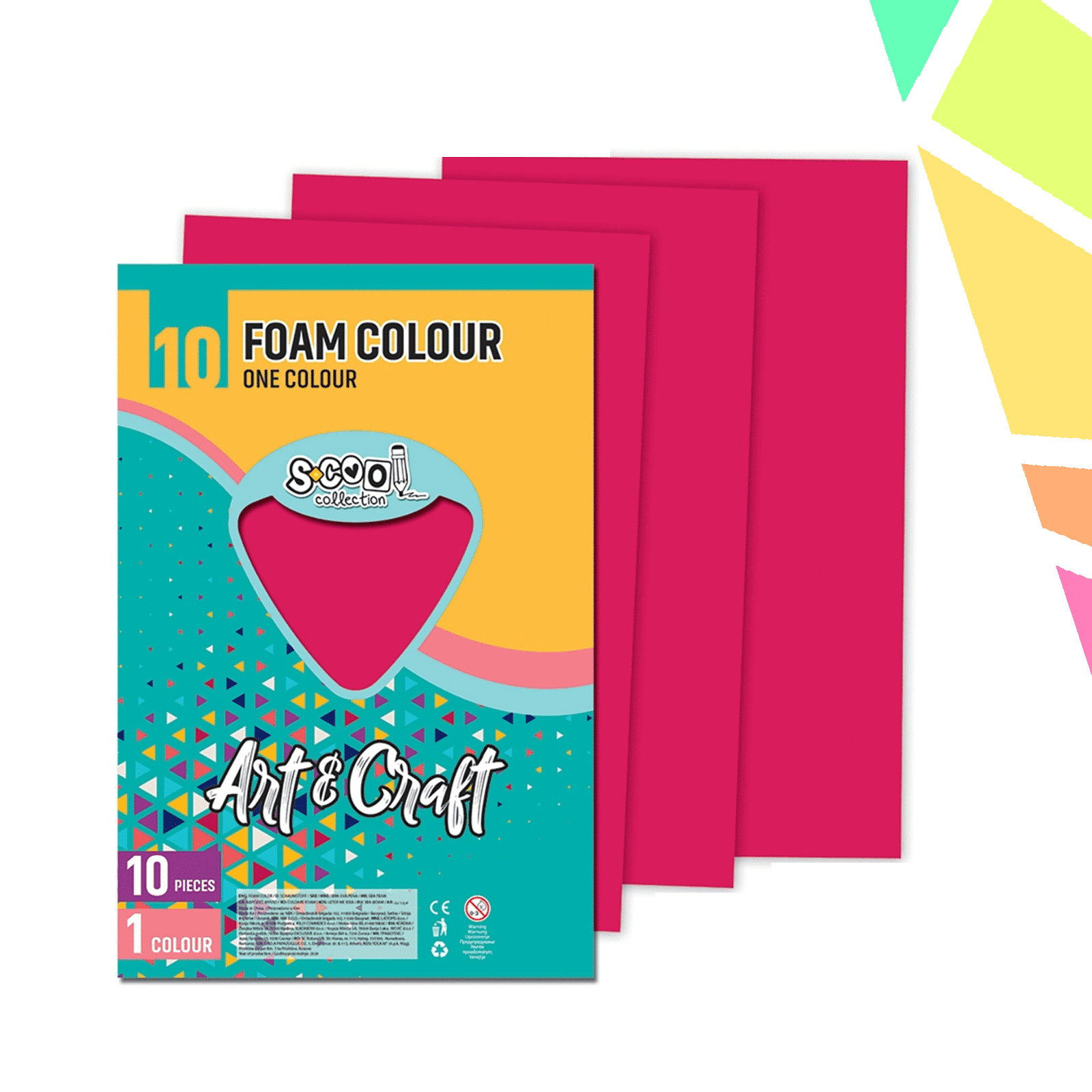 Hartie buretata, magenta, 10buc/set, 20x30 cm - S-COOL - imagine 1