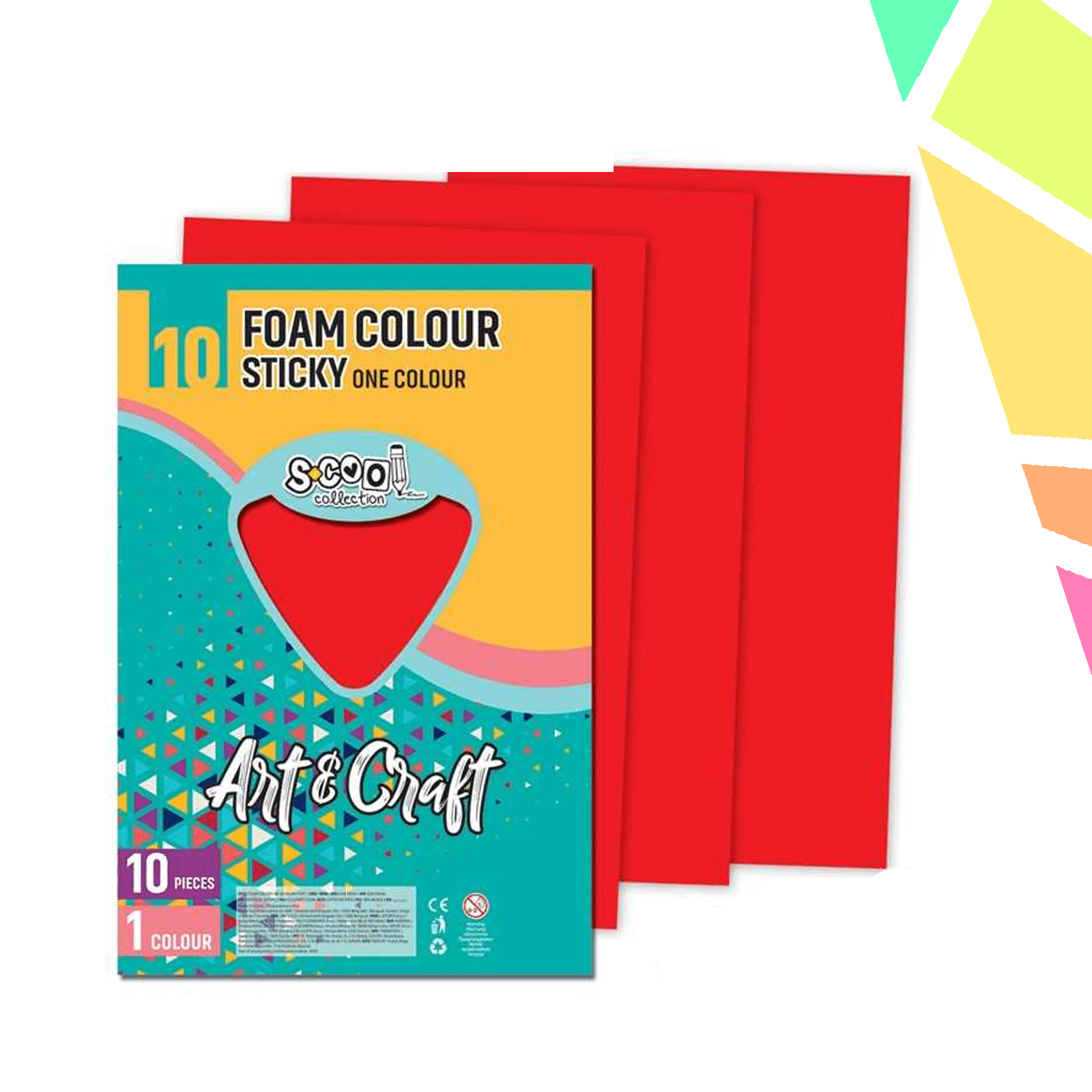 Hartie Buretata, Adeziva, Rosu , 10 Buc/Set, 20x30 Cm - S-COOL - imagine 1