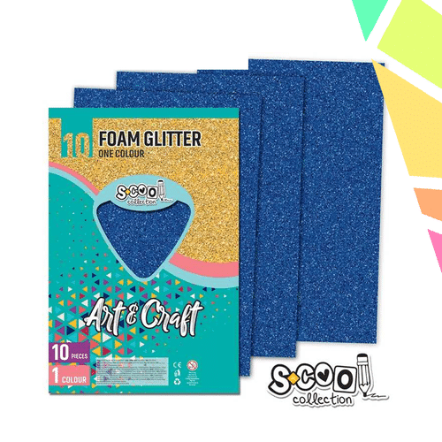 Hartie Buretata, Gliter, Albastru, 10 Buc/Set, 20x30 Cm - S-COOL - imagine 1