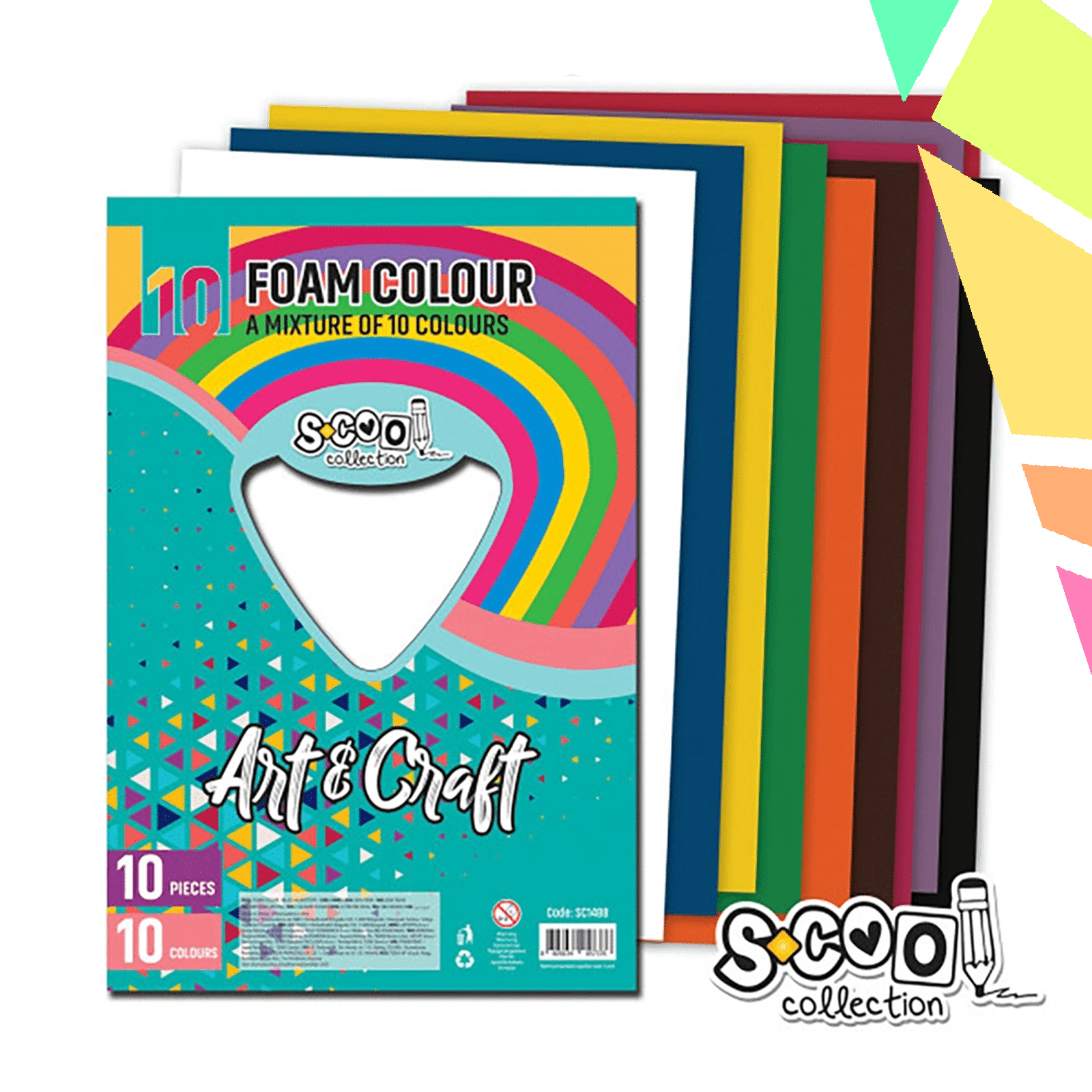 Hartie buretata, 10 culori/set, 20x30 cm - S-COOL - imagine 1