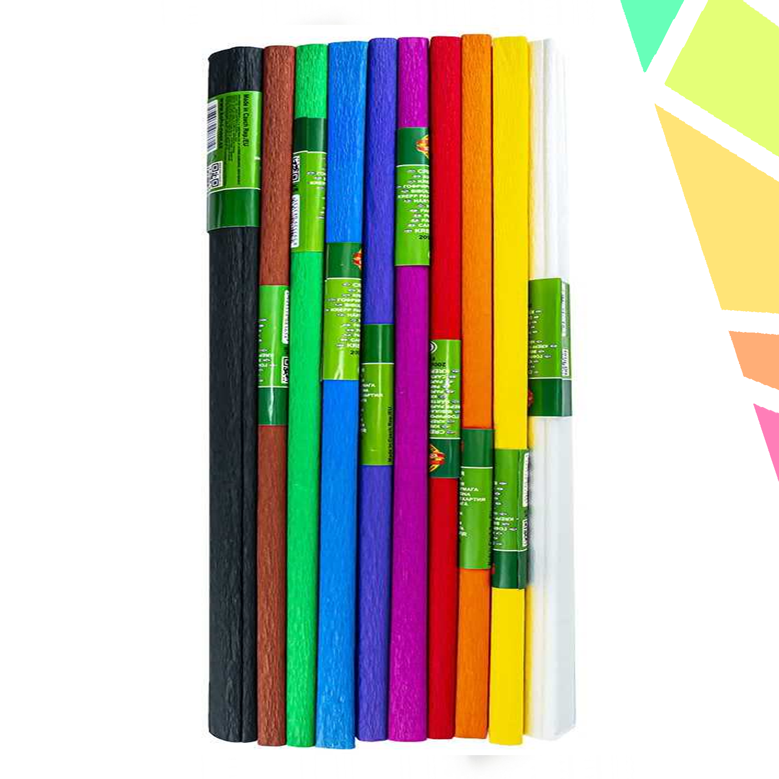 JslITsn.png Hartie creponata 200x50cm, Mix, 10 cul./set - Koh-I-Noor - imagine 1