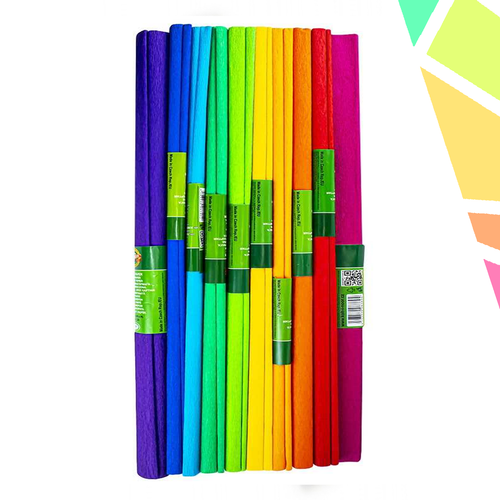 Hartie creponata 200x50cm, Curcubeu, 10 culori/set - Koh-I-Noor - imagine 1