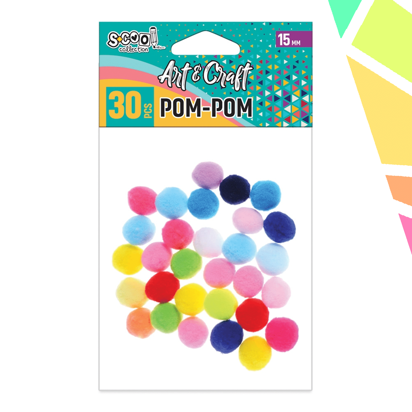 LCcOx3X.png Accesorii craft, pom-pom, 15 mm, 30 buc/set - S-COOL - imagine 1