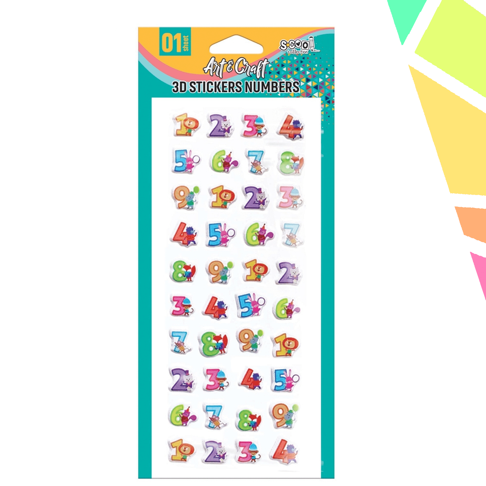 Accesorii craft, Stickere 3D, Cifre - S-COOL - imagine 1
