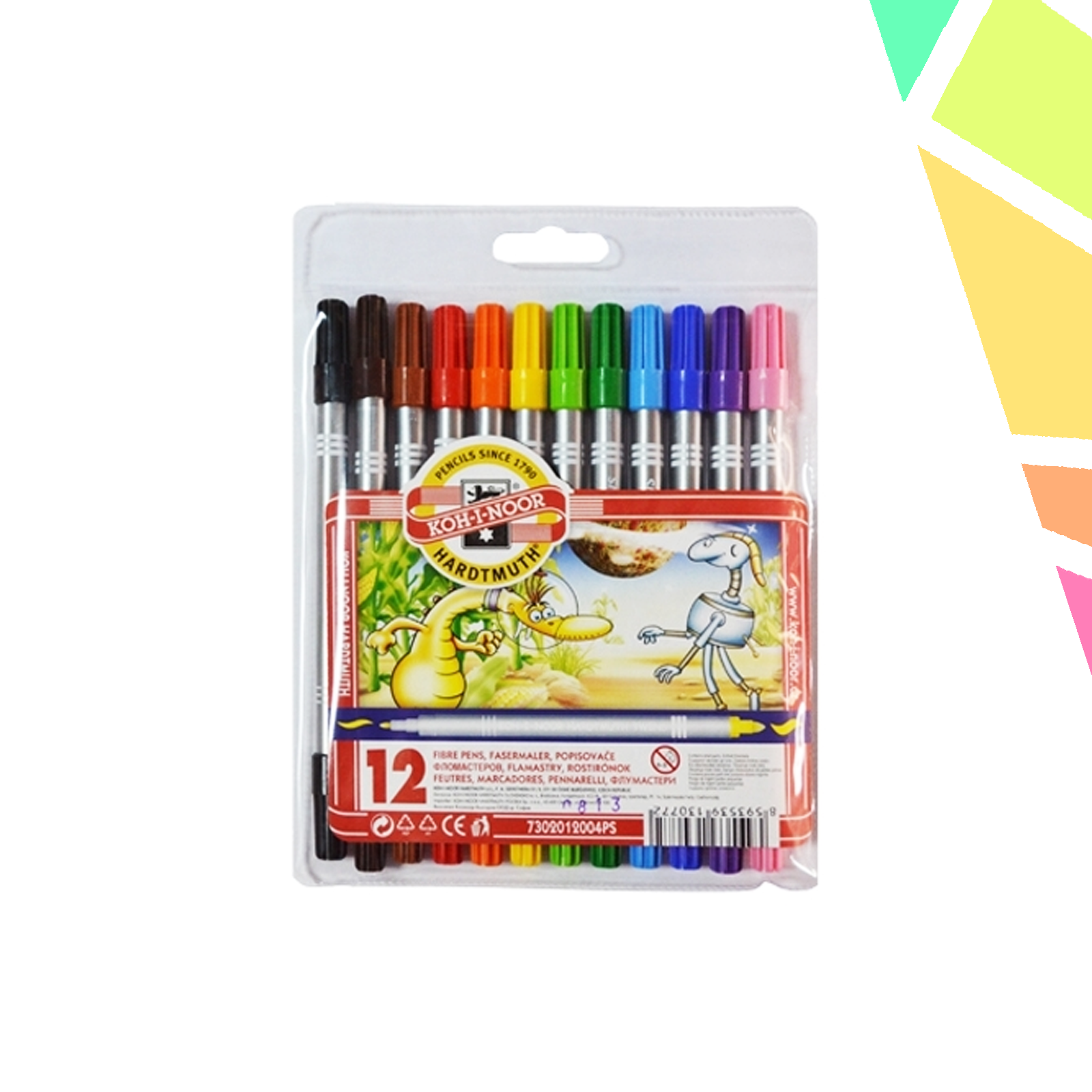 Oz9bXCk.png Carioca 12 culori 2 capete - Koh-I-Noor - imagine 1