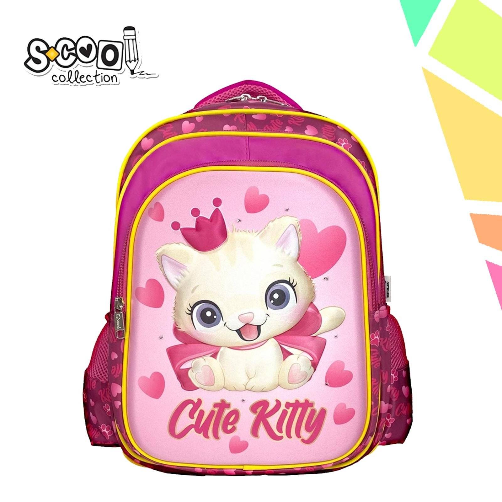Ghiozdan 3D cu led CUTE KITTY, 40x32x19.5 cm - S-COOL - imagine 1