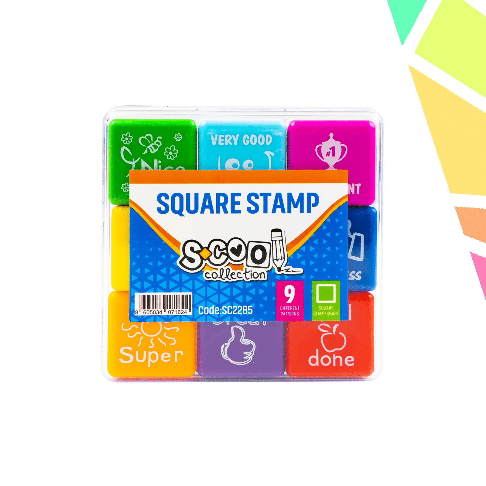 Accesorii craft, Stampilute patrate, 9 buc/set - S-COOL - imagine 1