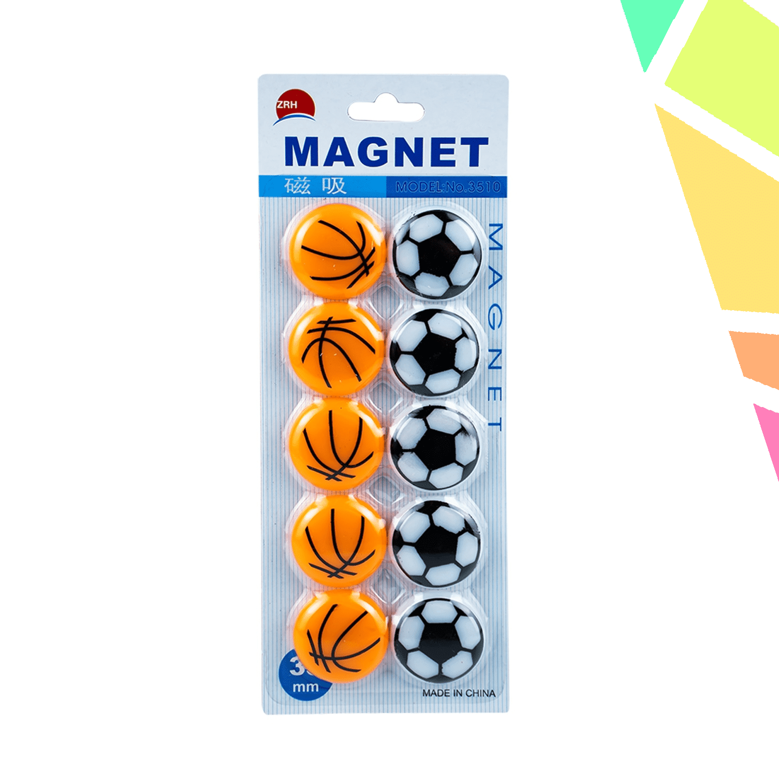 Magneti minge, 35mm, 10 buc/set - imagine 1