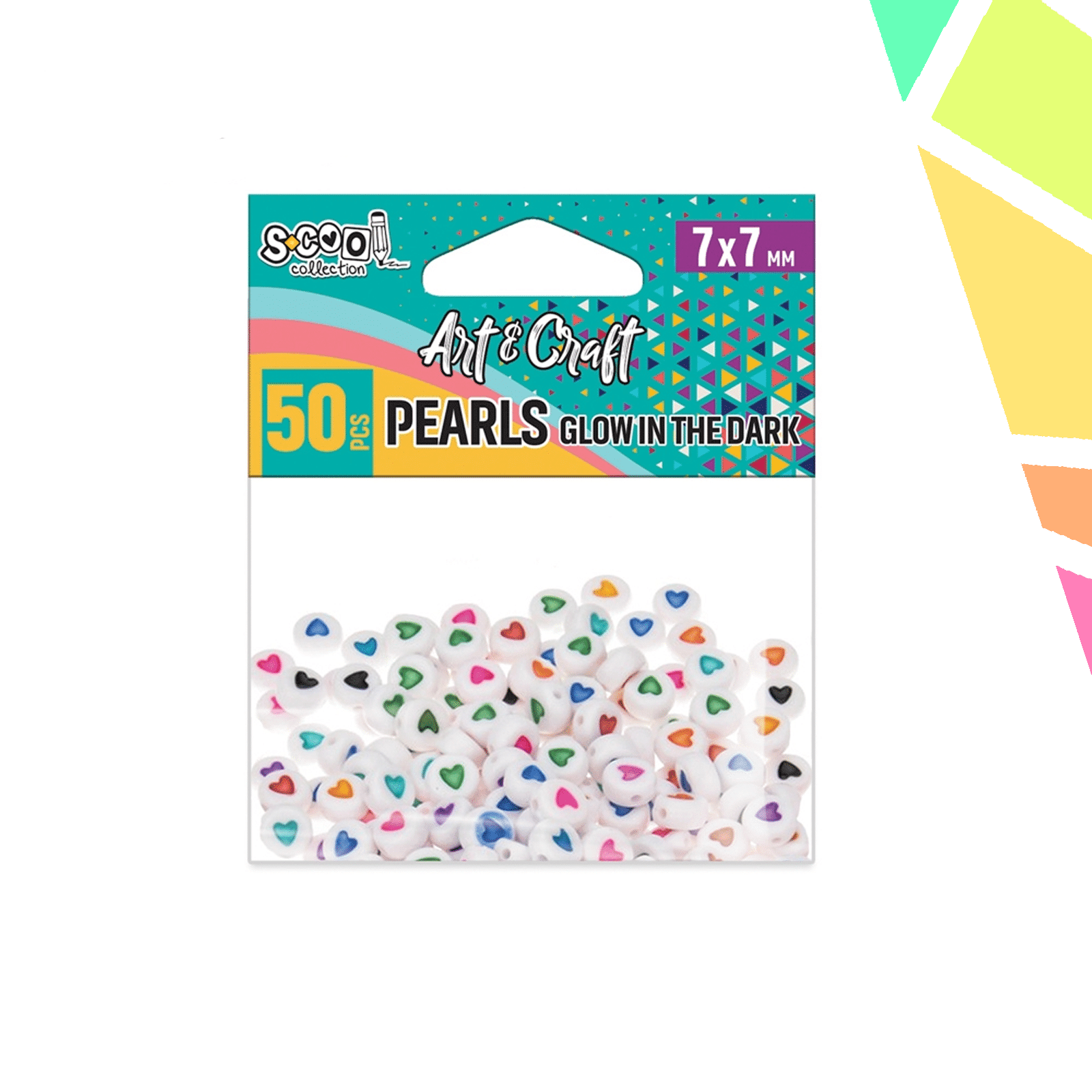 Accesorii craft, margele inimioara, 8x7 mm, 50 buc/set - S-COOL - imagine 1