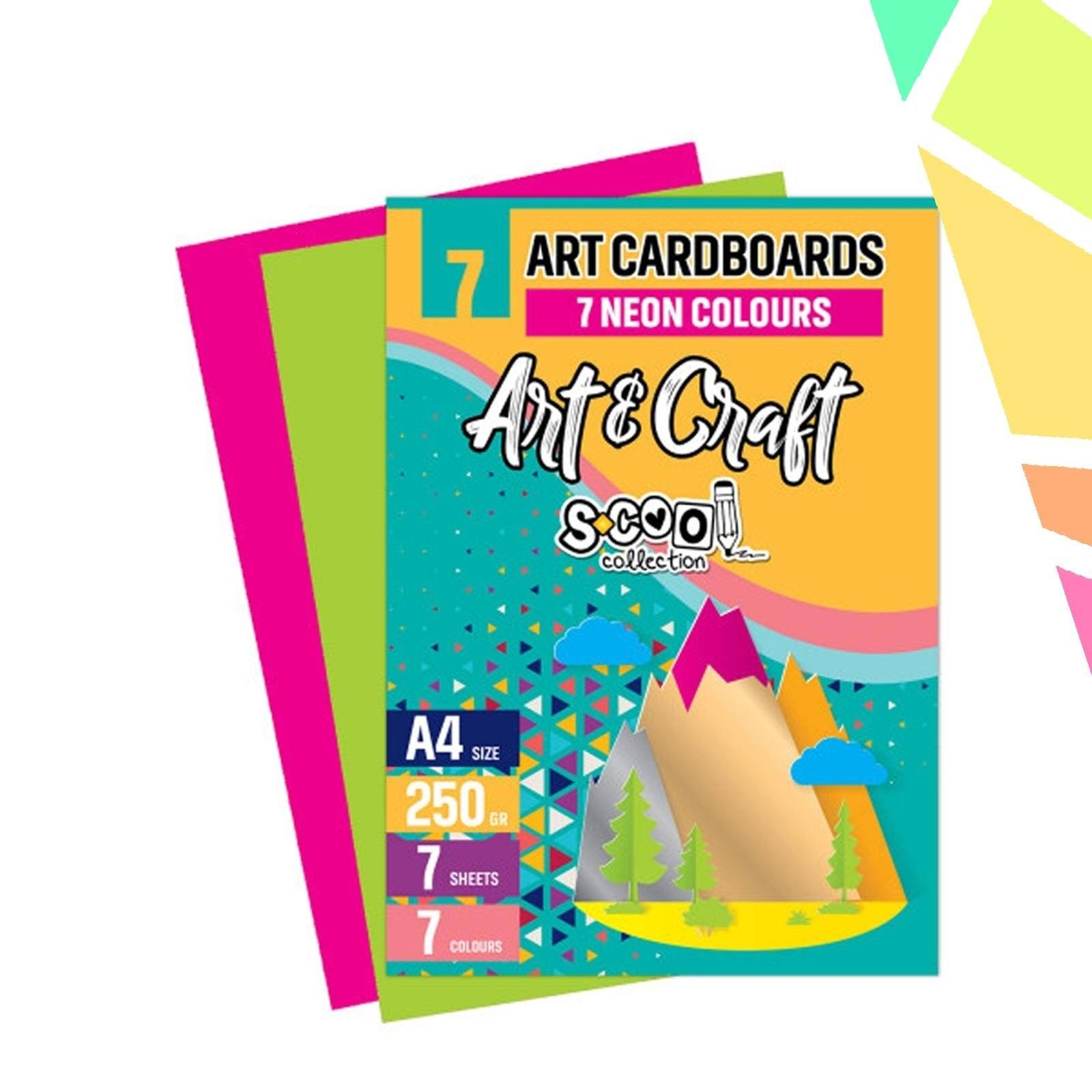 Carton color A4, 250g, 7 coli, 7 culori neon/set - S-COOL - imagine 1