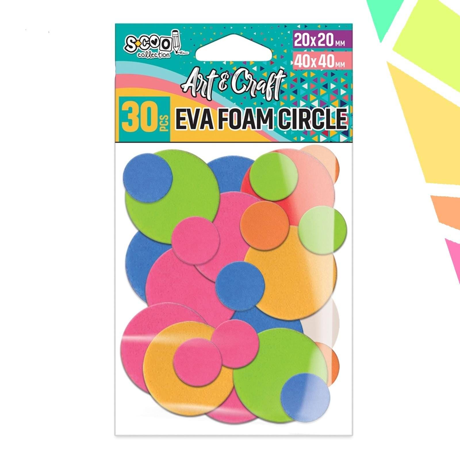 Accesorii craft, cercuri spuma EVA, 30 buc/set - S-COOL - imagine 1
