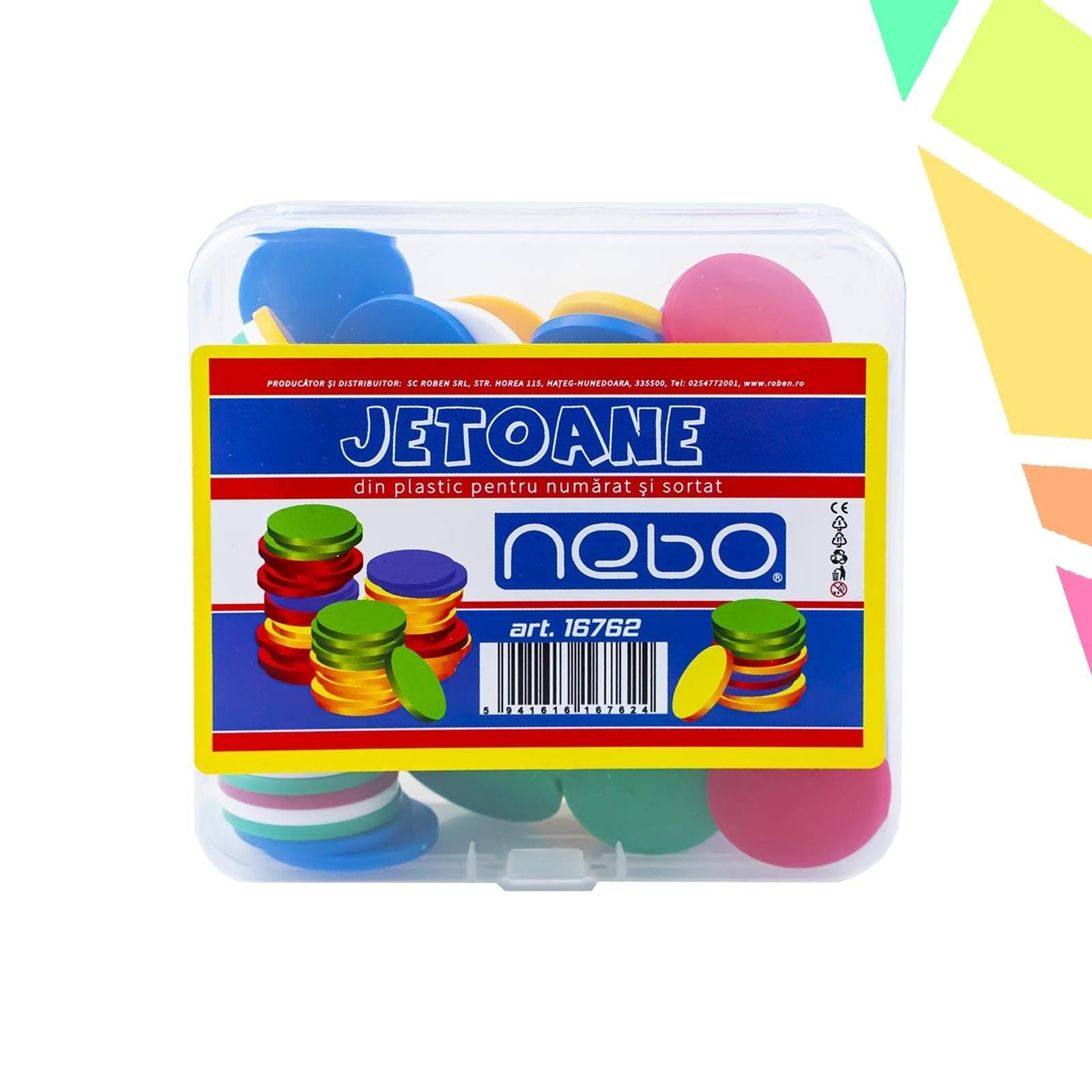 Jetoane din plastic, 80 buc/set - NEBO - imagine 1