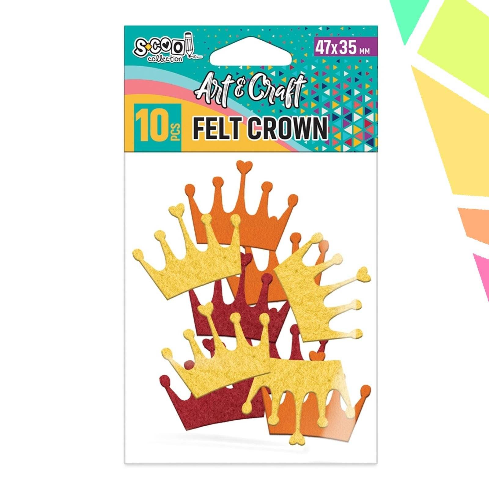 Accesorii craft, coronite fetru, 47x35 mm, 10 buc/set - S-COOL - imagine 1