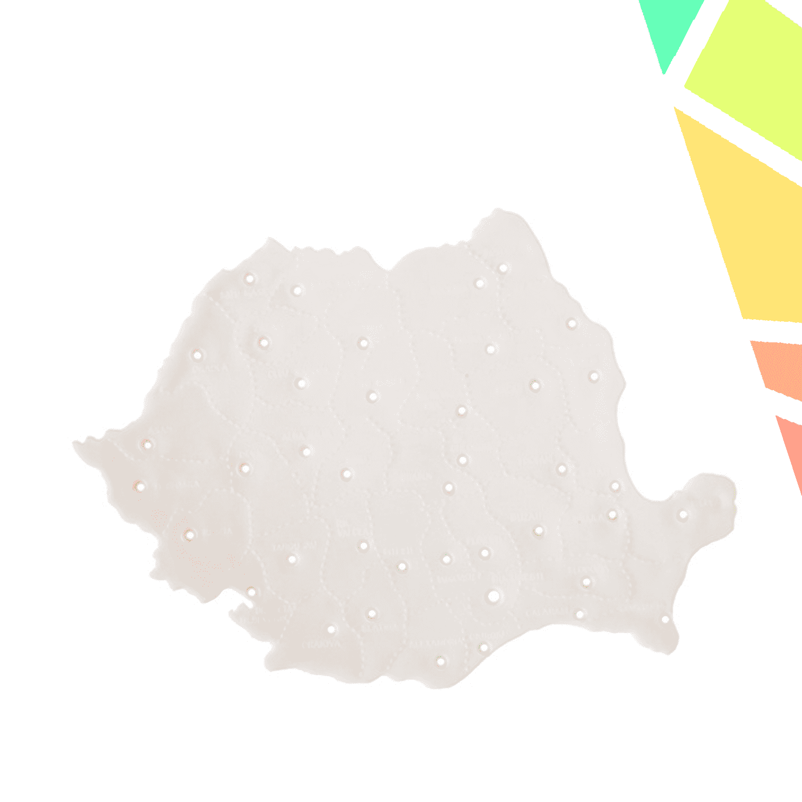 Harta Sablon Mica ROMANIA - imagine 1