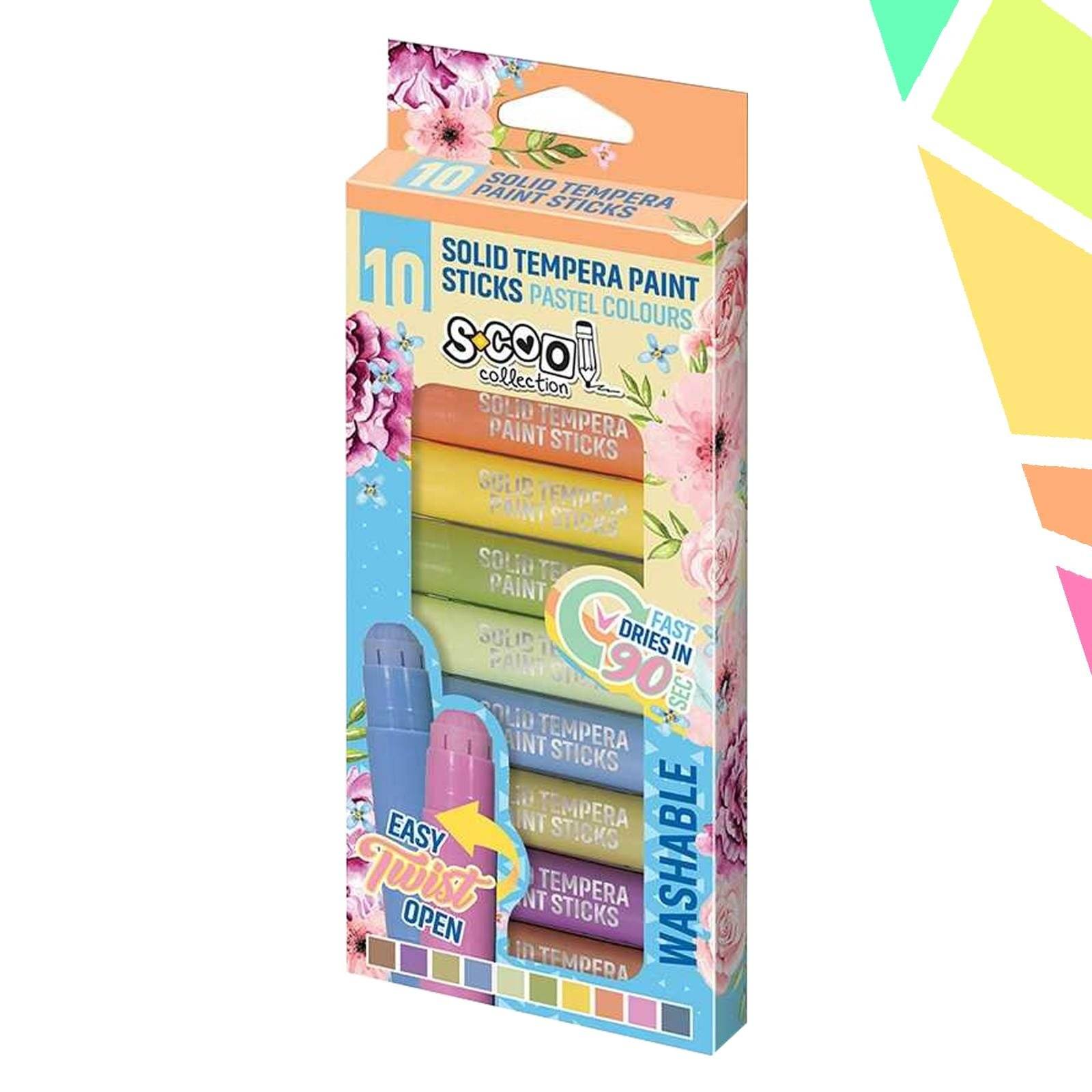 Creioane tempera, culori pastel, 10 cul/set - S-COOL - imagine 1
