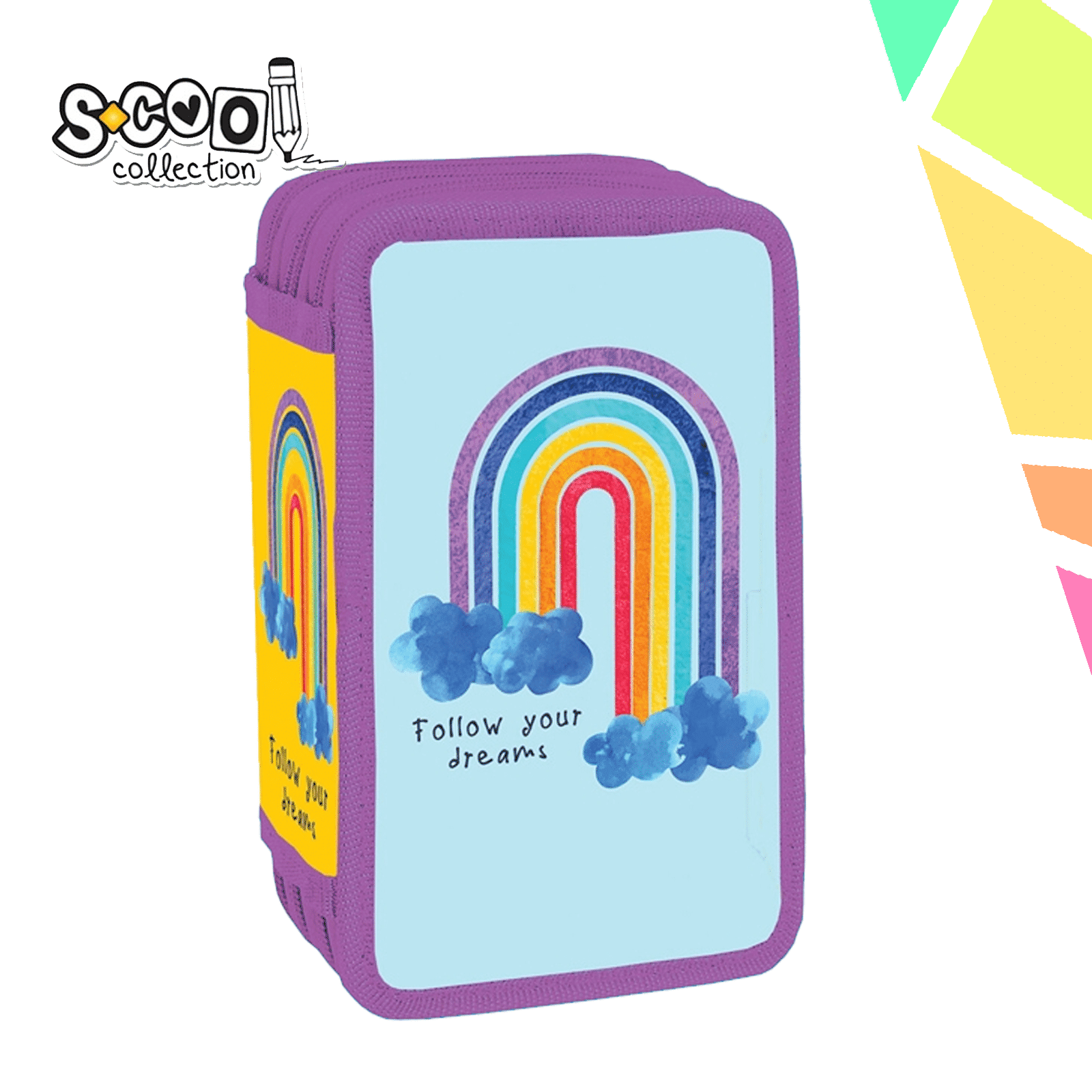 Penar echipat, 3 fermoare, 38 piese, FOLLOW YOUR DREAMS - YOLLO - imagine 1