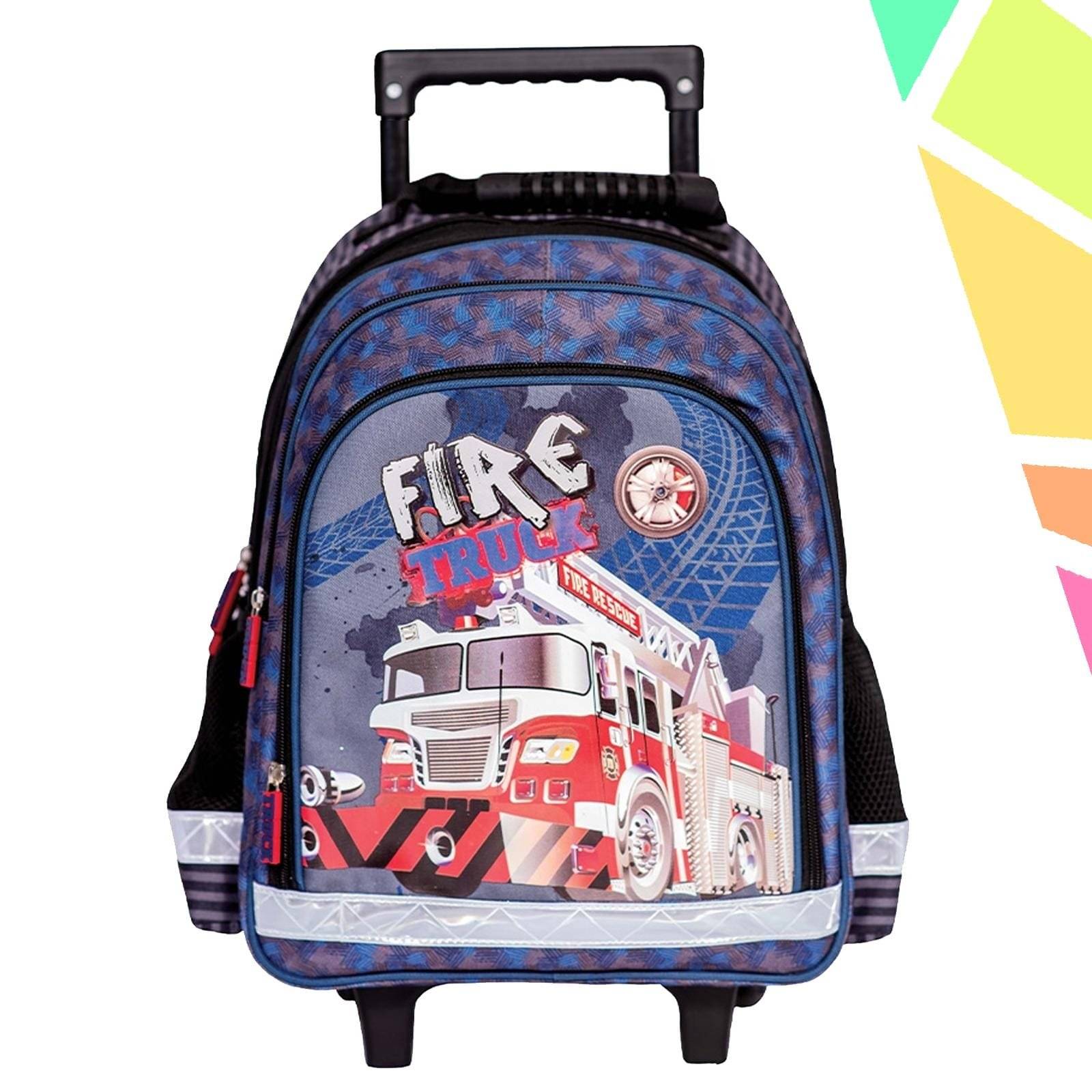 Ghiozdan trolley FIRE TRUCK, 38x29x14 cm - S-COOL - imagine 1