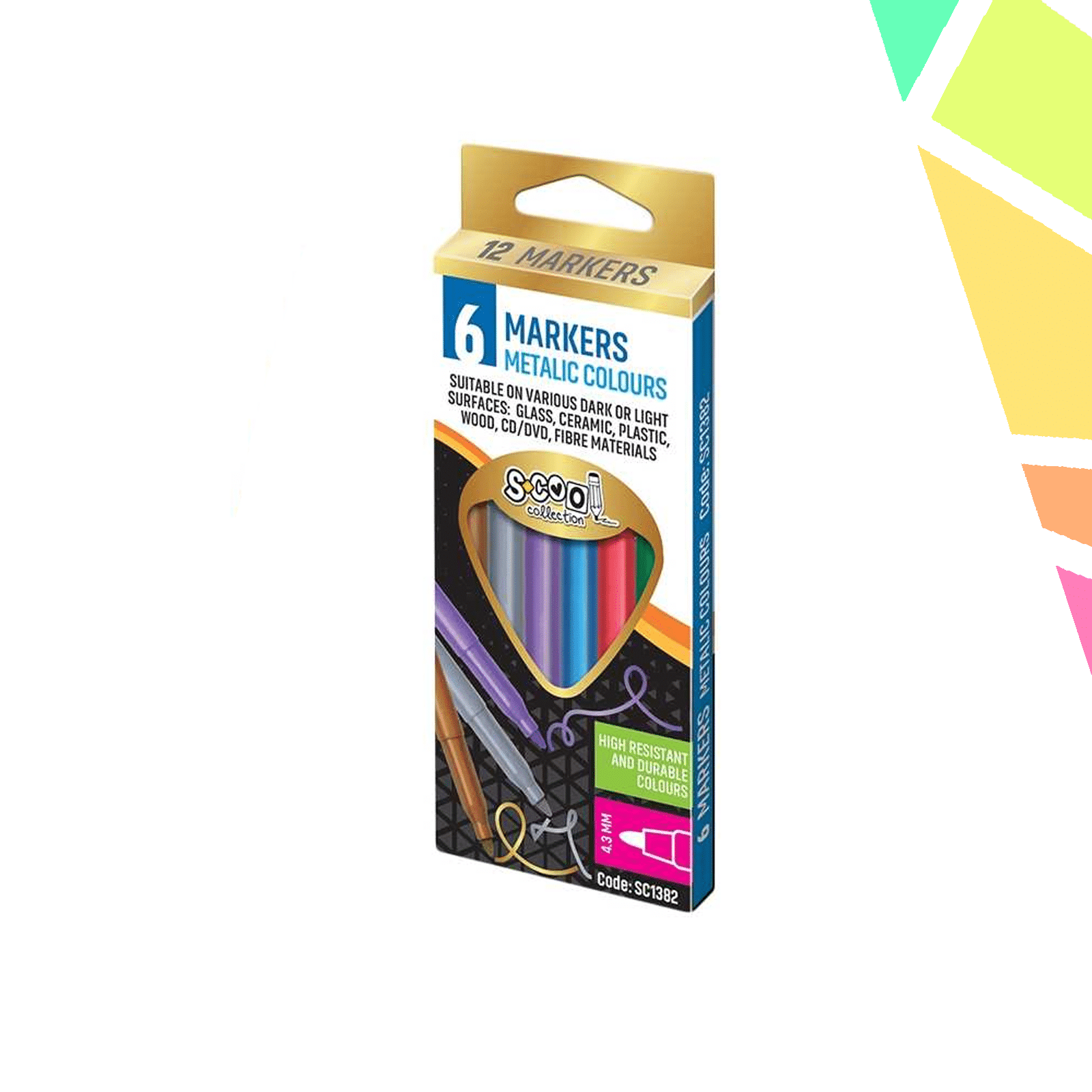 Carioca, culori metalice, 6 buc/set - S-COOL - imagine 1