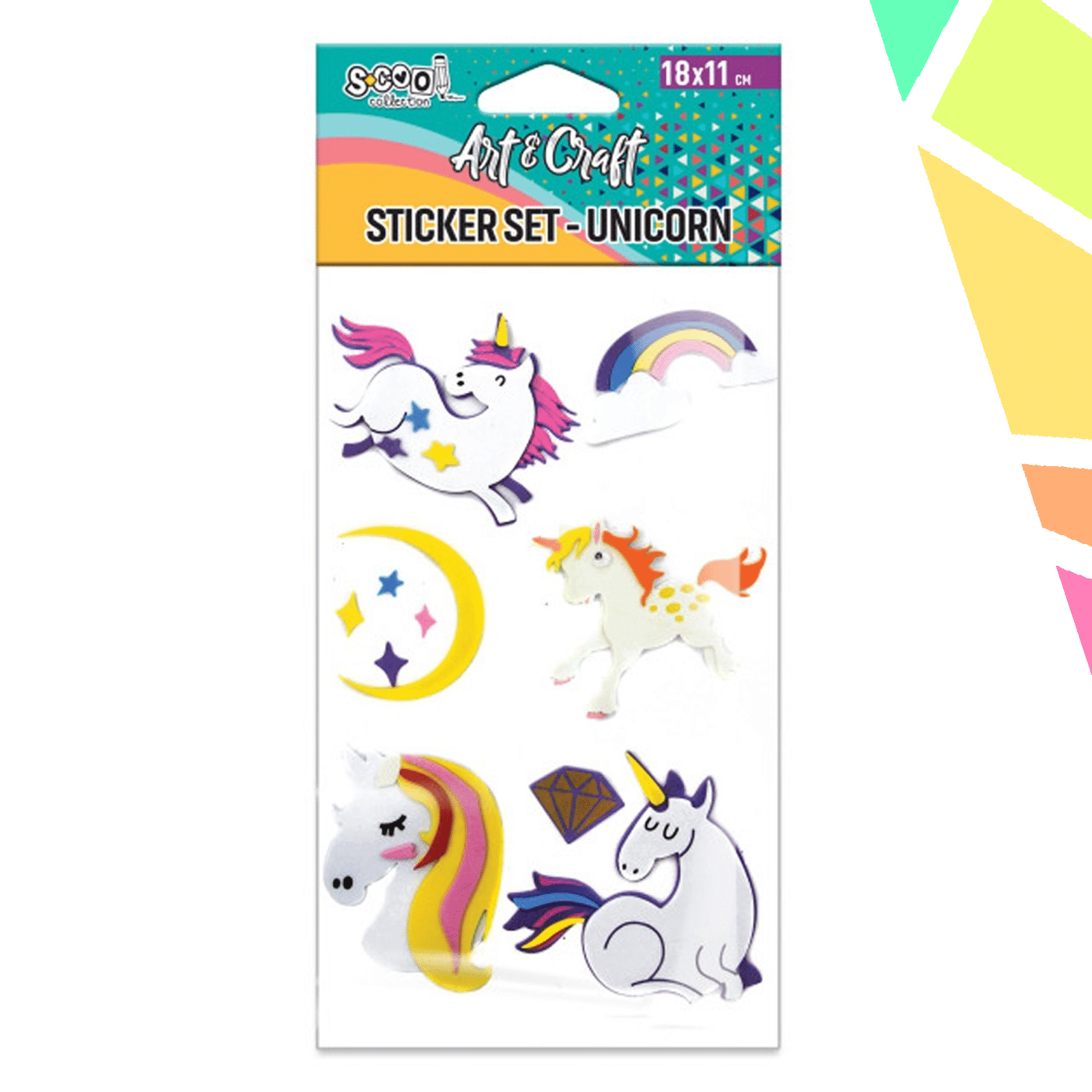 Accesorii craft, stickere 3D, Unicorni - S-COOL - imagine 1