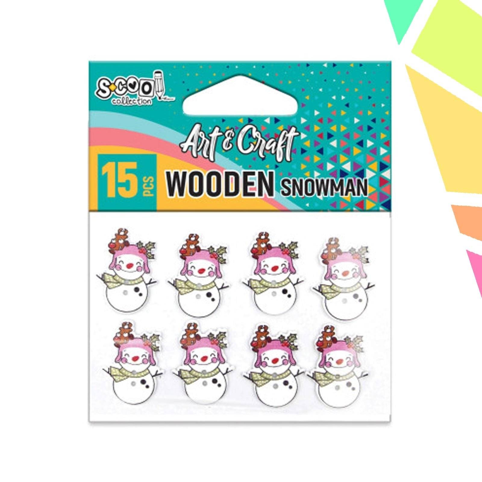 Accesorii craft, Om de zapada din lemn - S-COOL - imagine 1