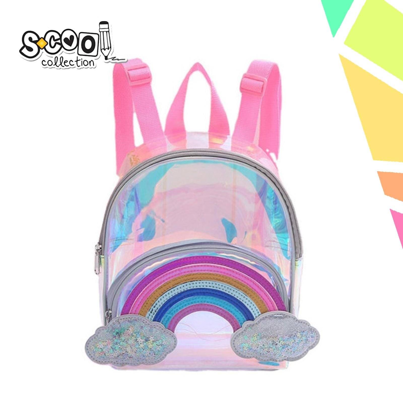 Ghiozdan gradinita transparent RAINBOW, 20x26x13 cm - S-COOL - imagine 1